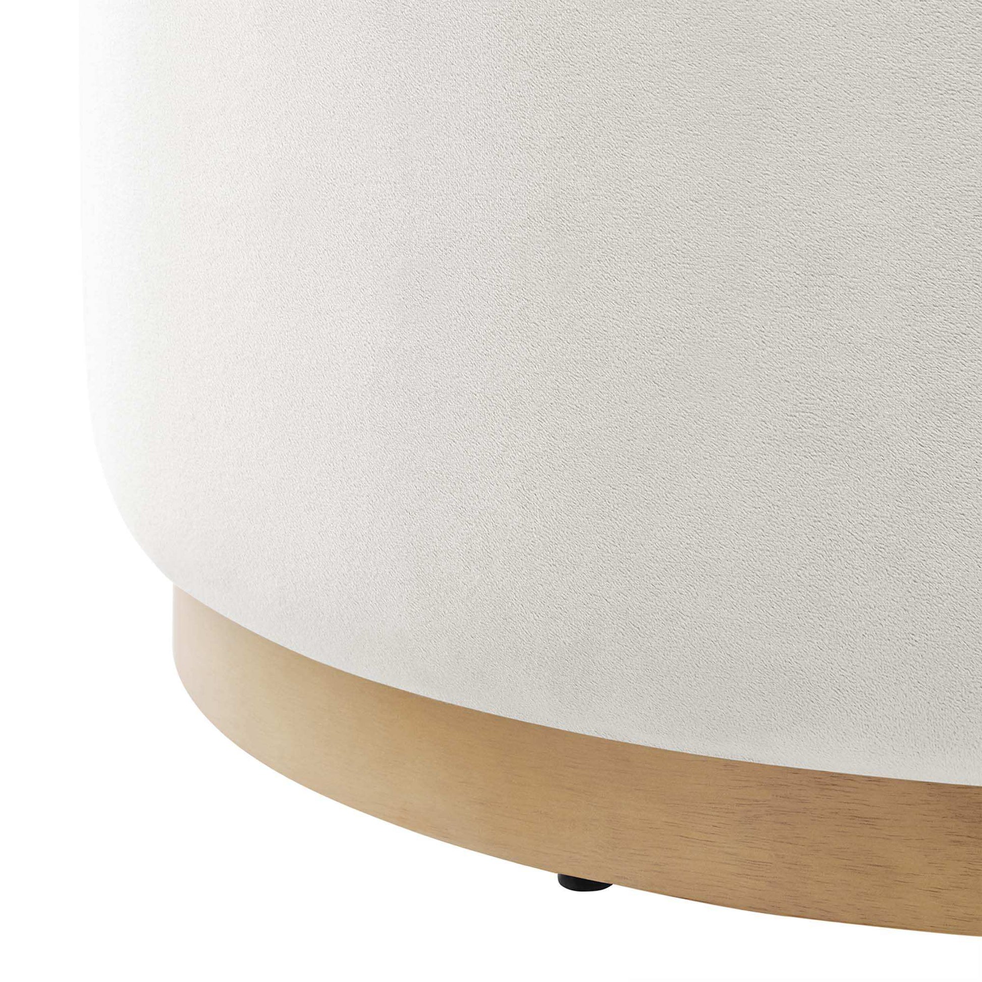 Tilden Large 29" Round Performance Velvet Upholstered Ottoman by Modway - Best Buy Furniture