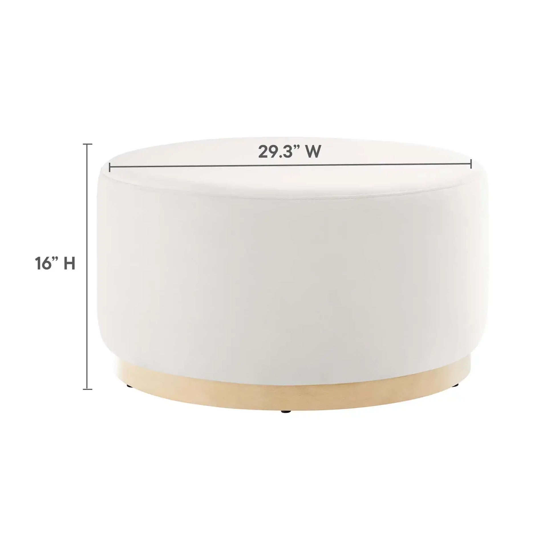 Tilden Large 29" Round Performance Velvet Upholstered Ottoman by Modway - Best Buy Furniture