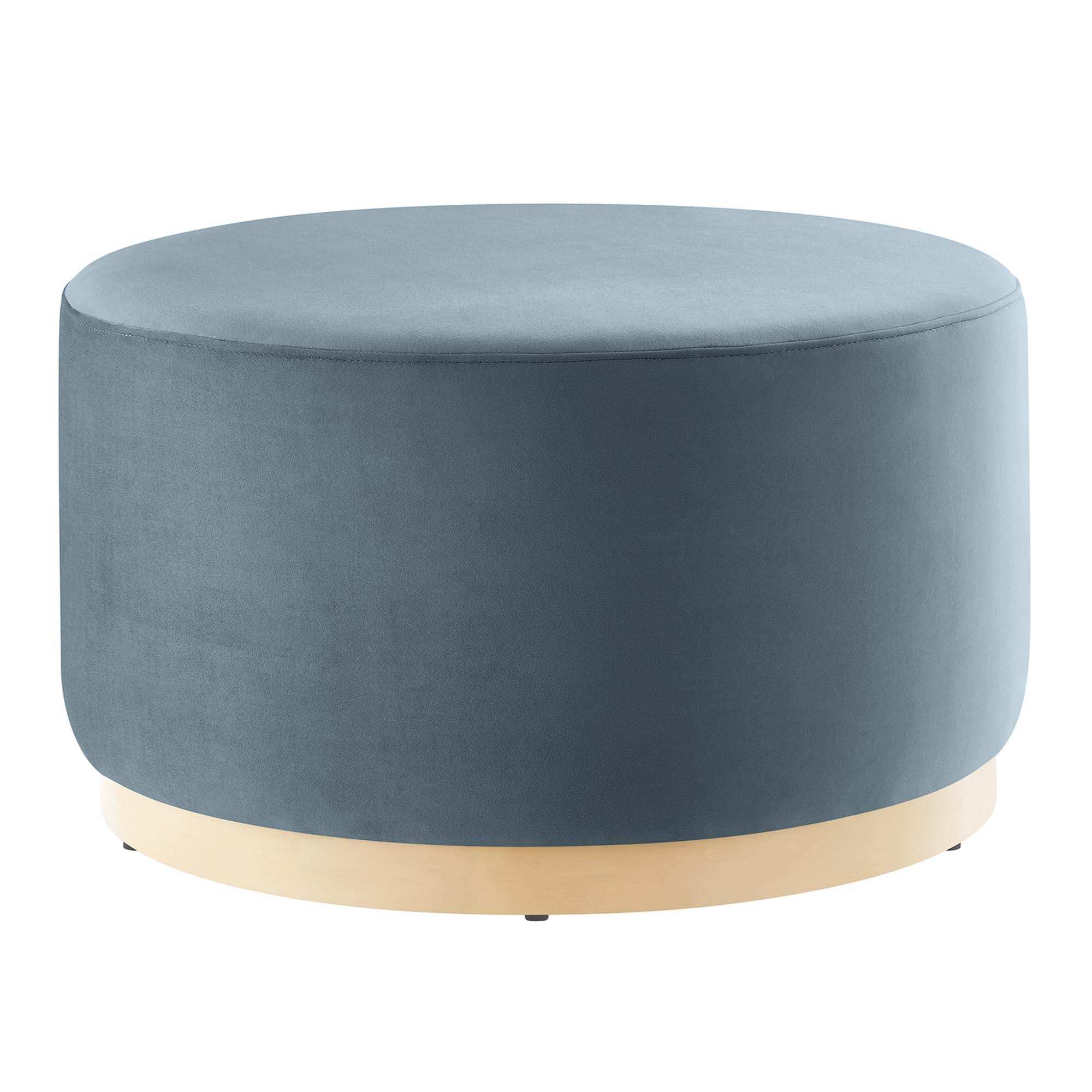 Tilden Large 29" Round Performance Velvet Upholstered Ottoman by Modway - Best Buy Furniture