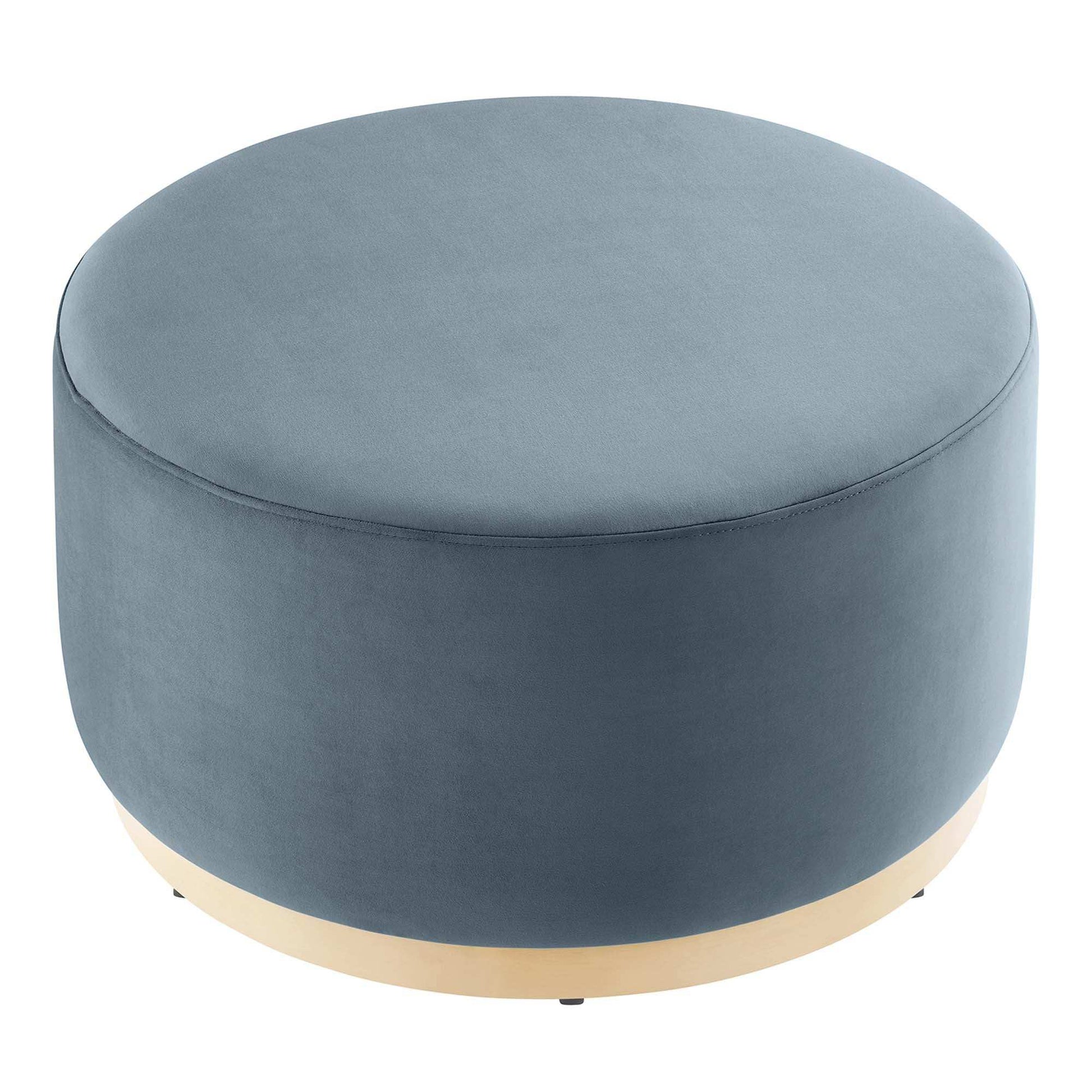 Tilden Large 29" Round Performance Velvet Upholstered Ottoman by Modway - Best Buy Furniture