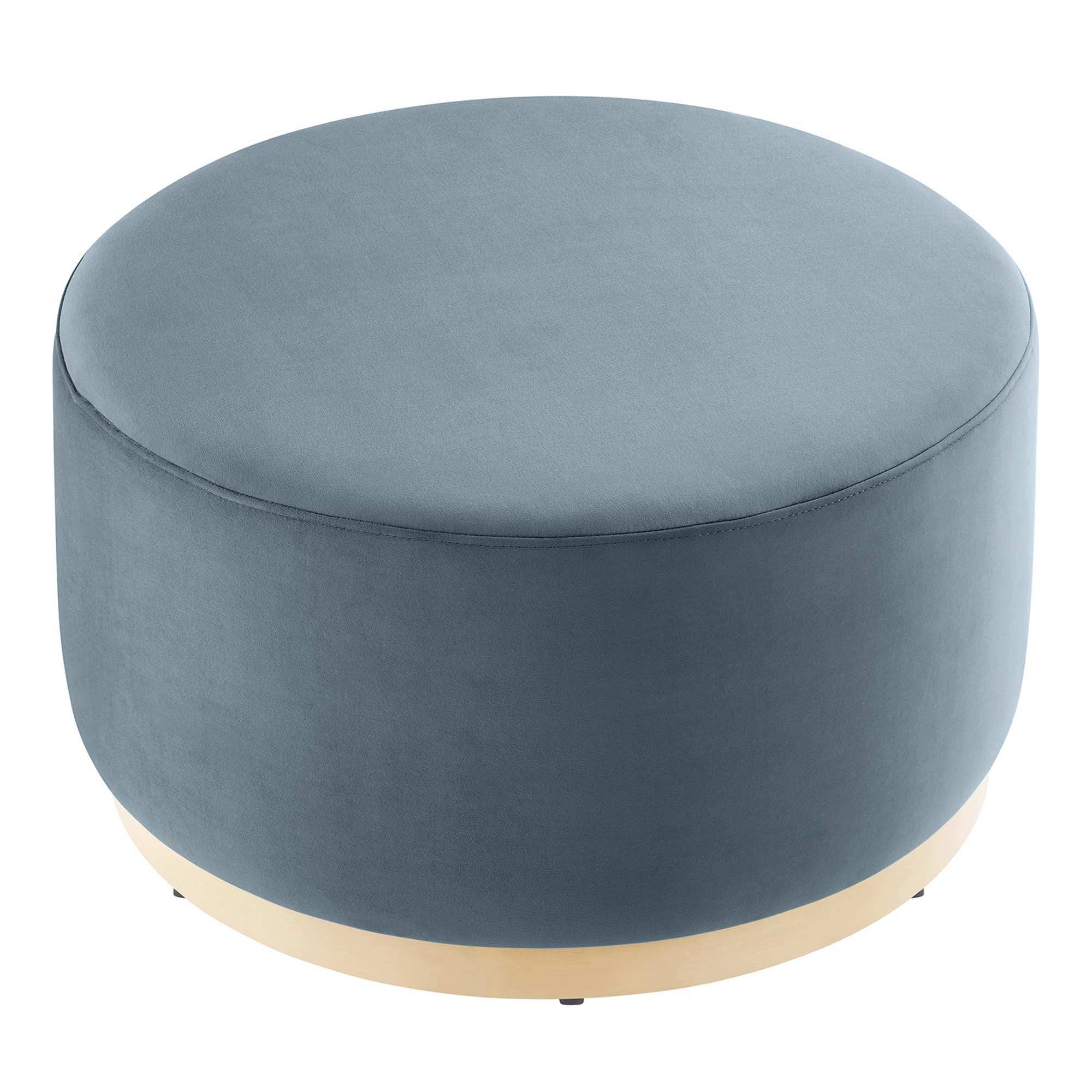 Tilden Large 29" Round Performance Velvet Upholstered Ottoman by Modway - Best Buy Furniture