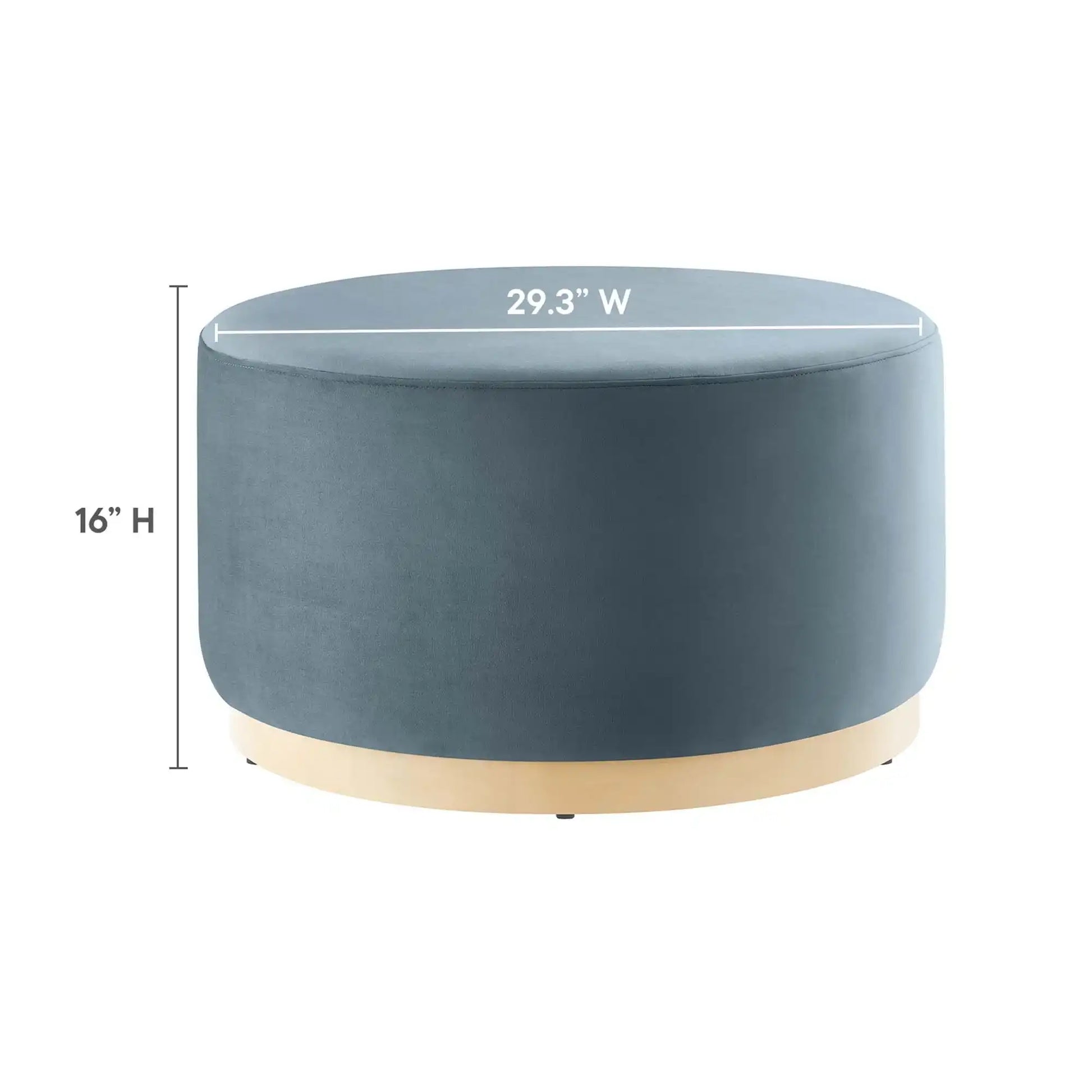 Tilden Large 29" Round Performance Velvet Upholstered Ottoman by Modway - Best Buy Furniture
