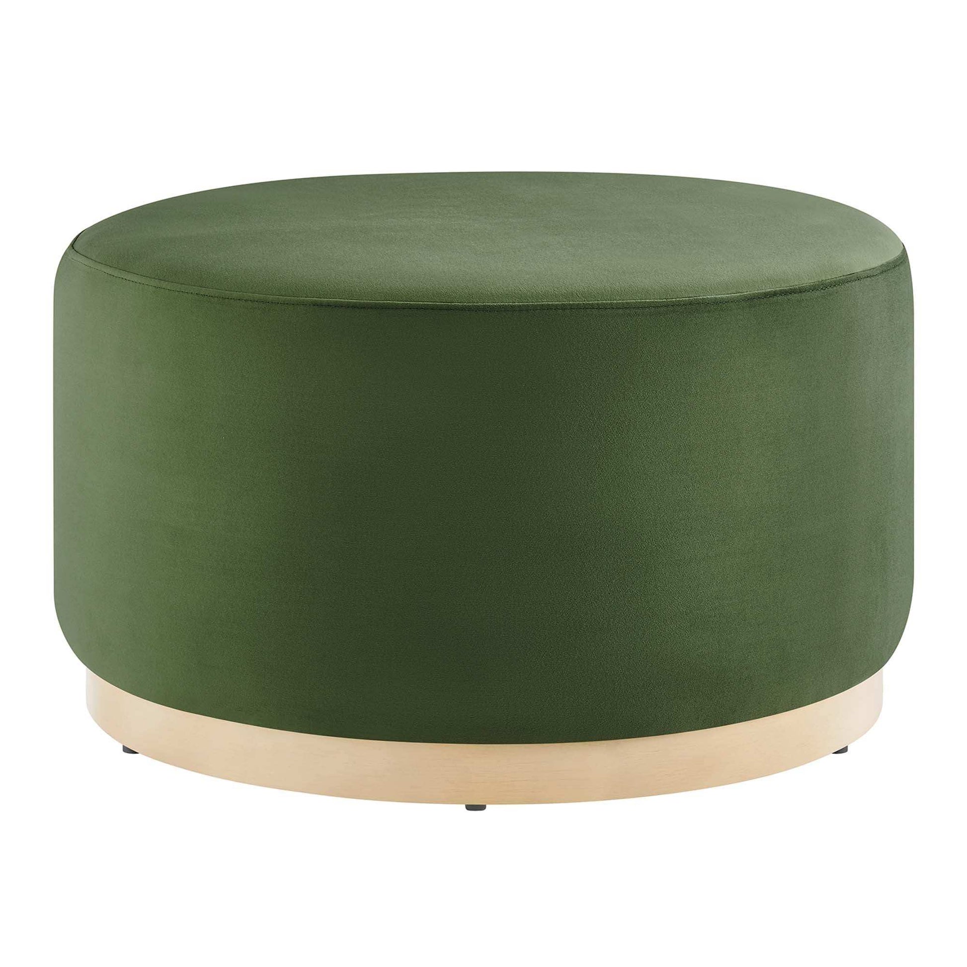 Tilden Large 29" Round Performance Velvet Upholstered Ottoman by Modway - Best Buy Furniture