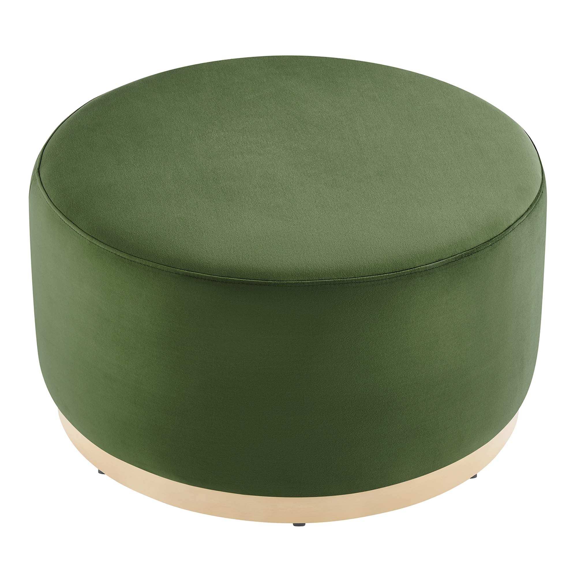 Tilden Large 29" Round Performance Velvet Upholstered Ottoman by Modway - Best Buy Furniture