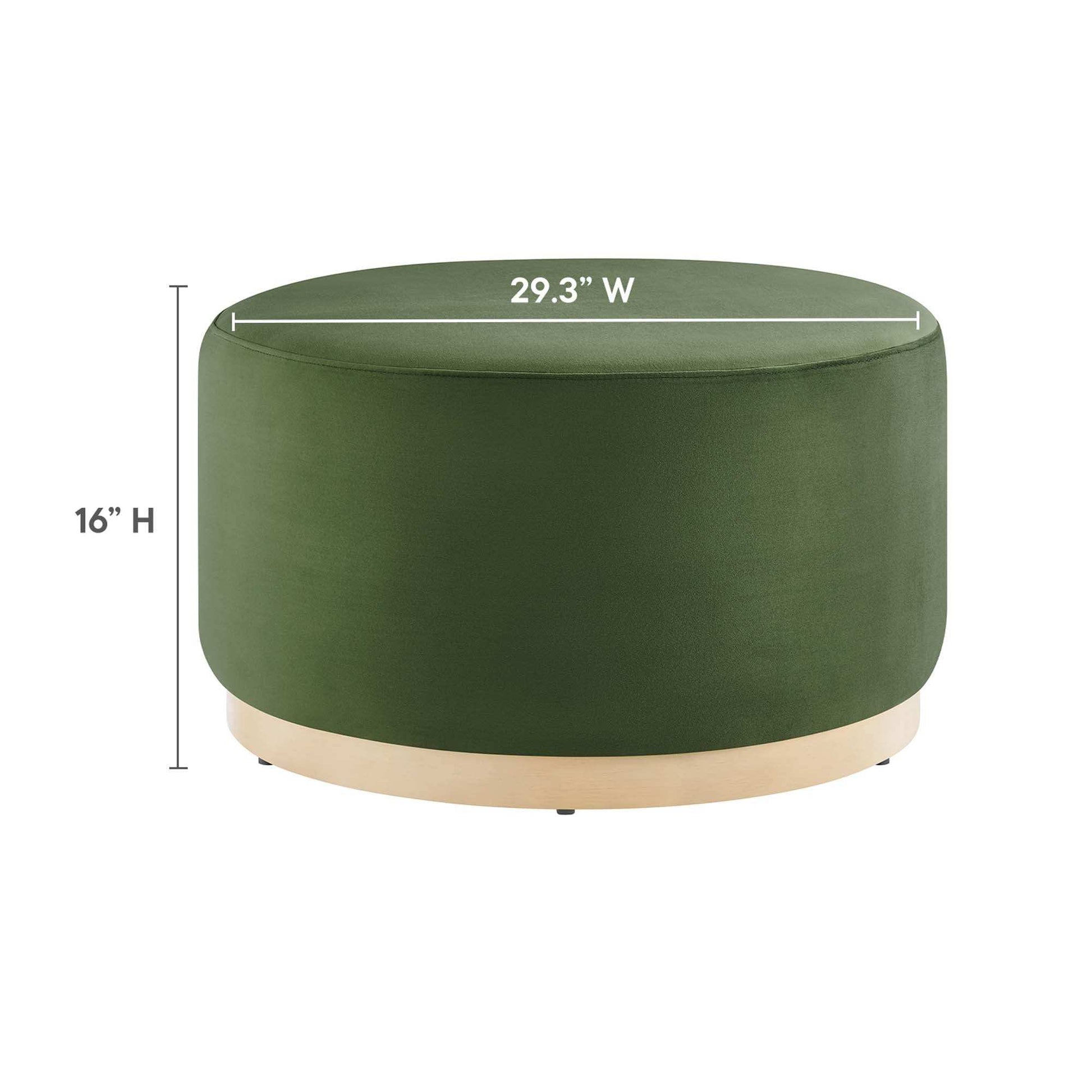 Tilden Large 29" Round Performance Velvet Upholstered Ottoman by Modway - Best Buy Furniture