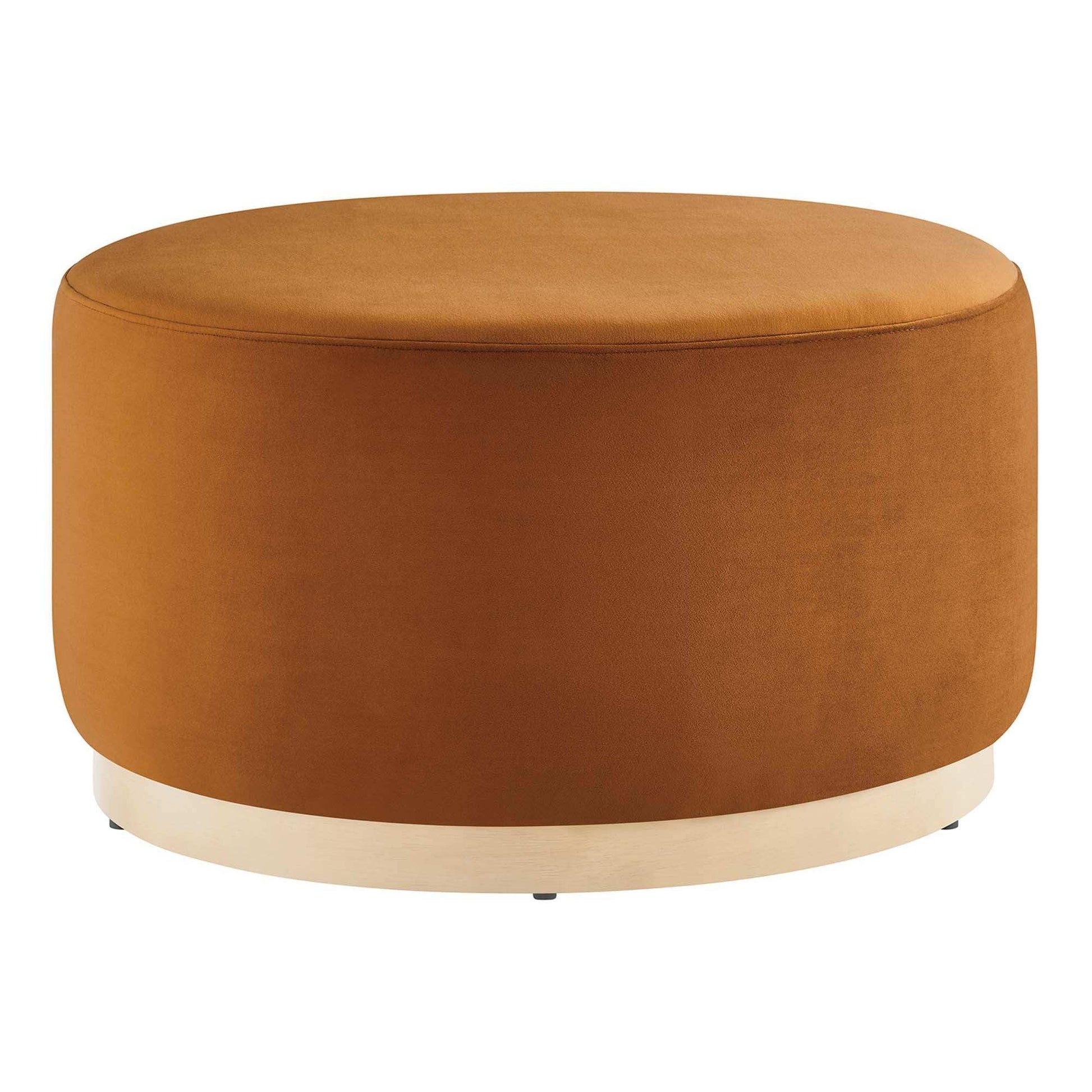 Tilden Large 29" Round Performance Velvet Upholstered Ottoman by Modway - Best Buy Furniture