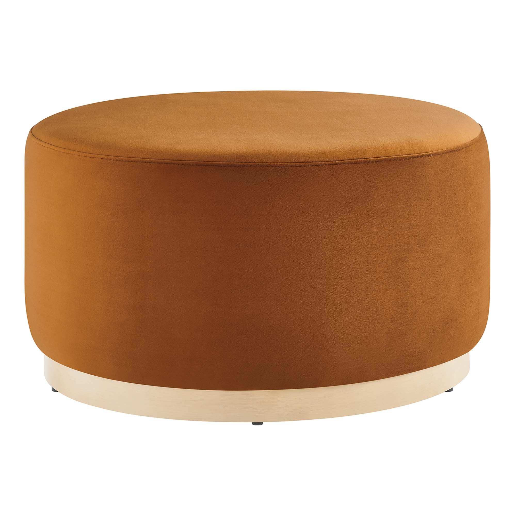 Tilden Large 29" Round Performance Velvet Upholstered Ottoman by Modway - Best Buy Furniture