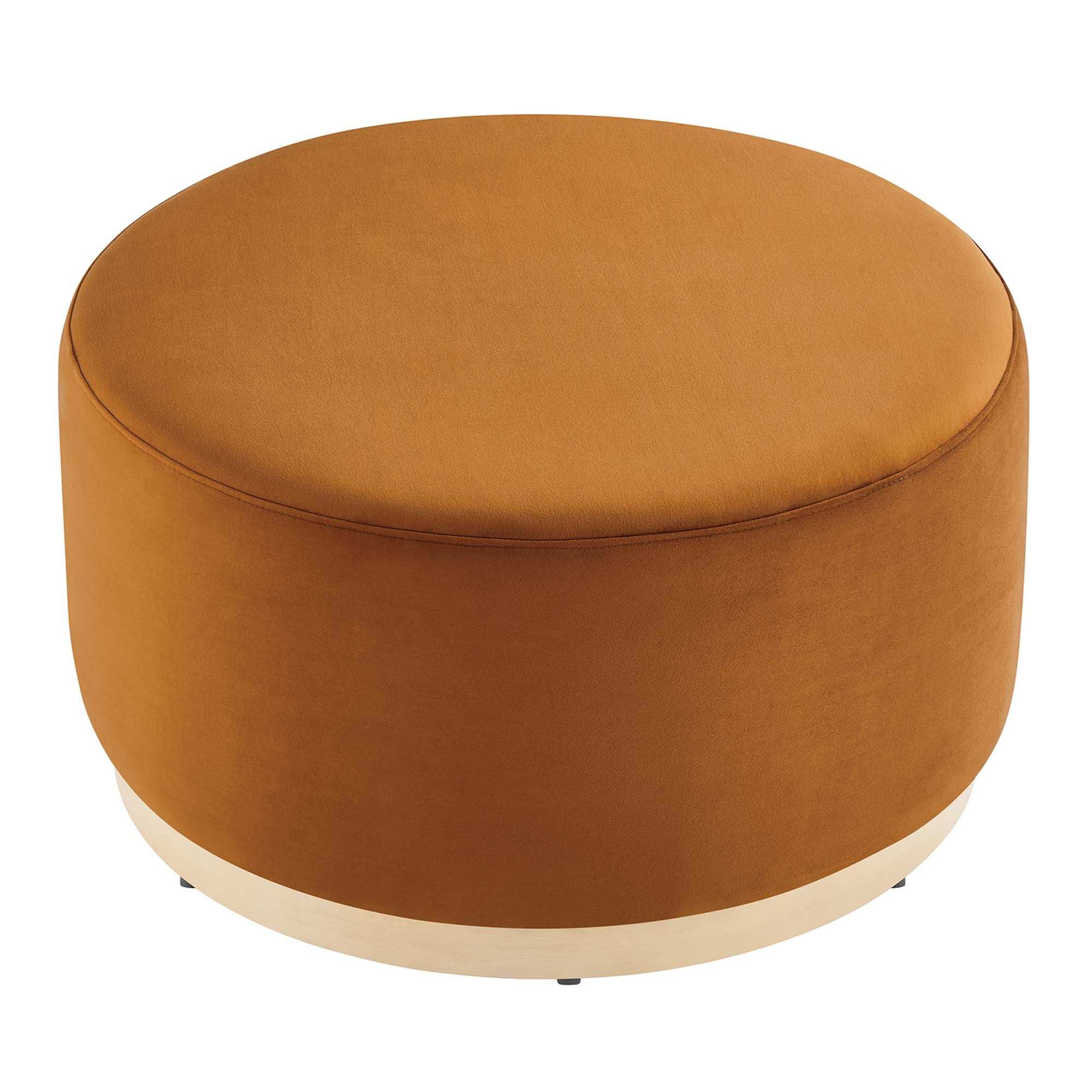 Tilden Large 29" Round Performance Velvet Upholstered Ottoman by Modway - Best Buy Furniture
