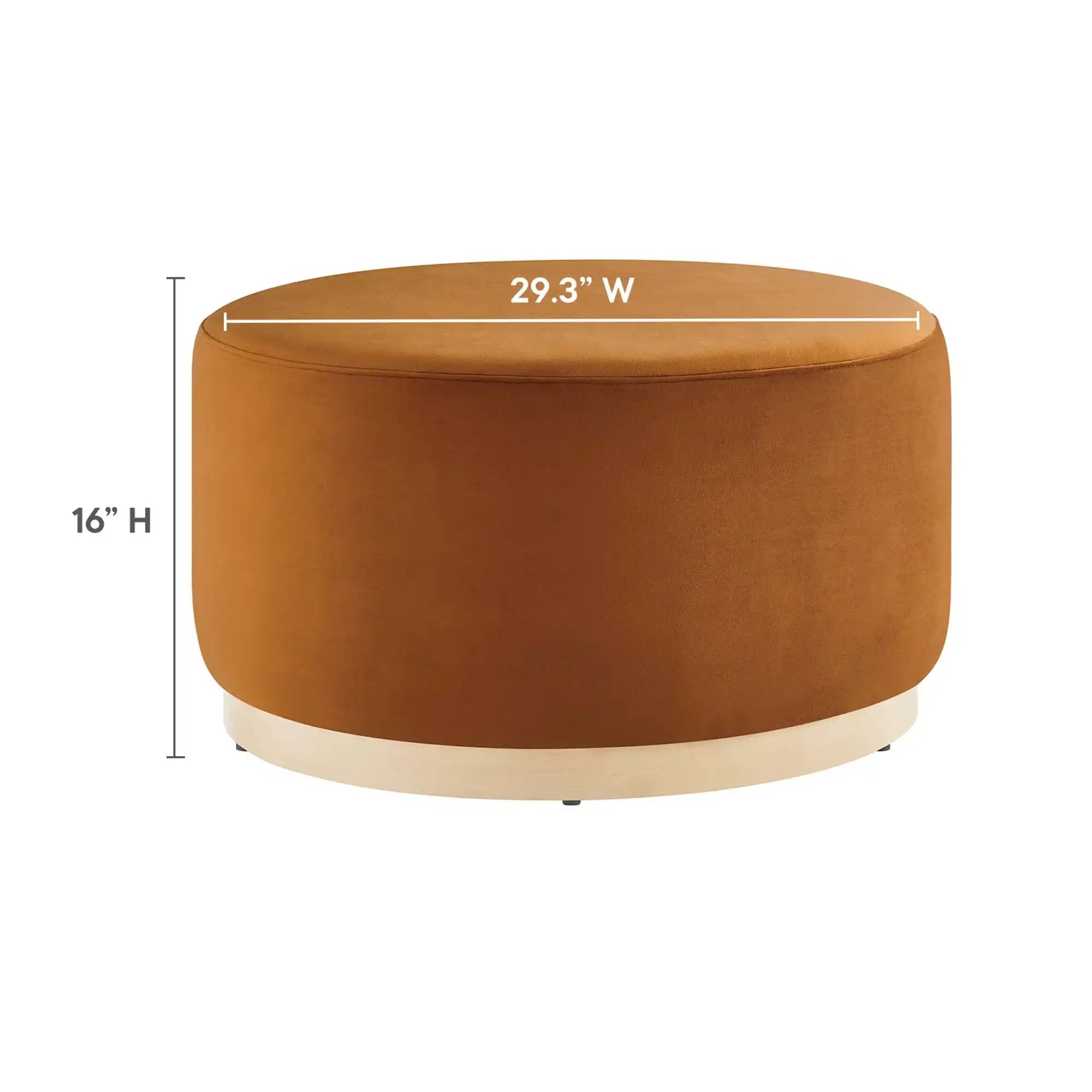 Tilden Large 29" Round Performance Velvet Upholstered Ottoman by Modway - Best Buy Furniture