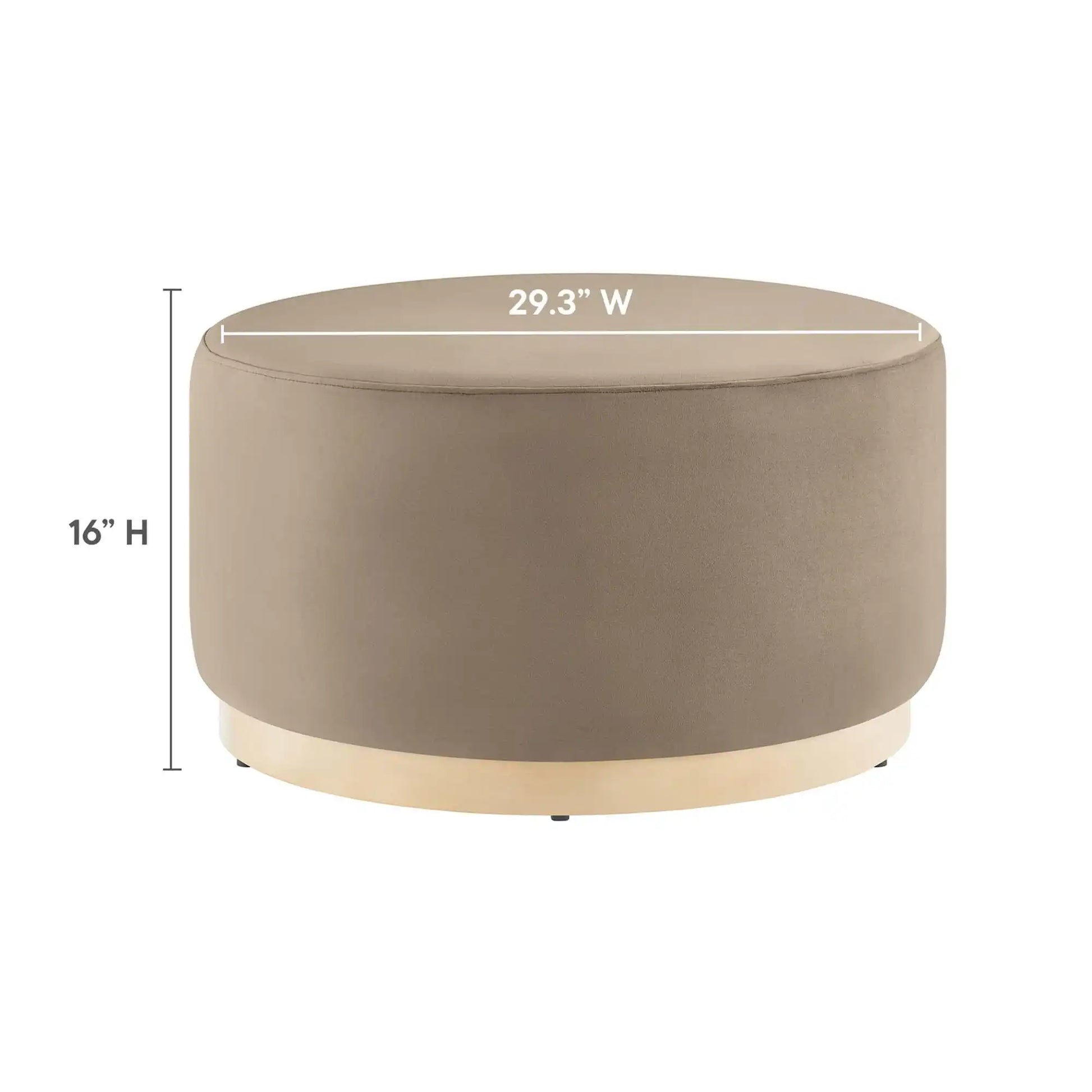 Tilden Large 29" Round Performance Velvet Upholstered Ottoman by Modway - Best Buy Furniture