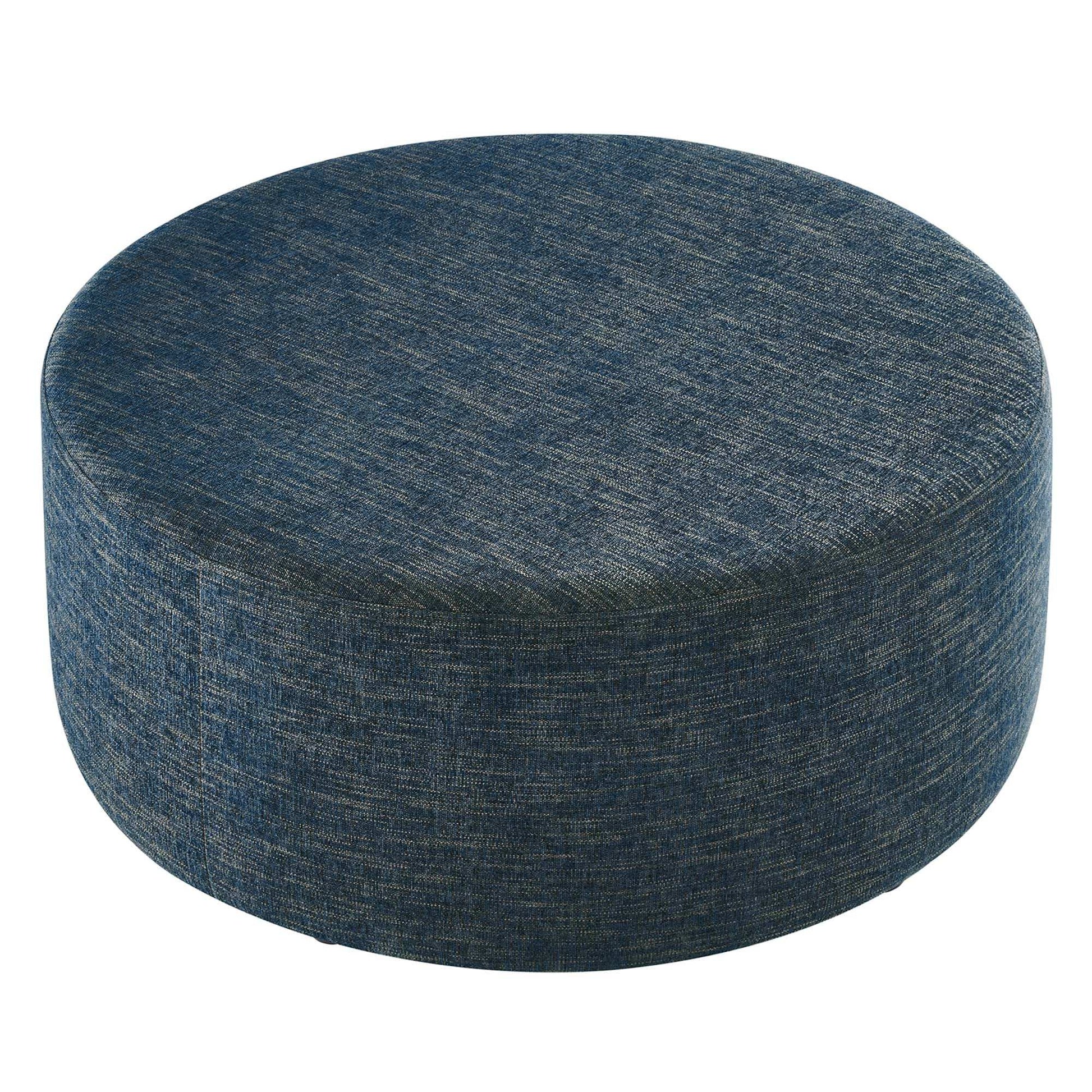 Callum Large 38" Round Woven Heathered Fabric Upholstered Ottoman by Modway - Best Buy Furniture