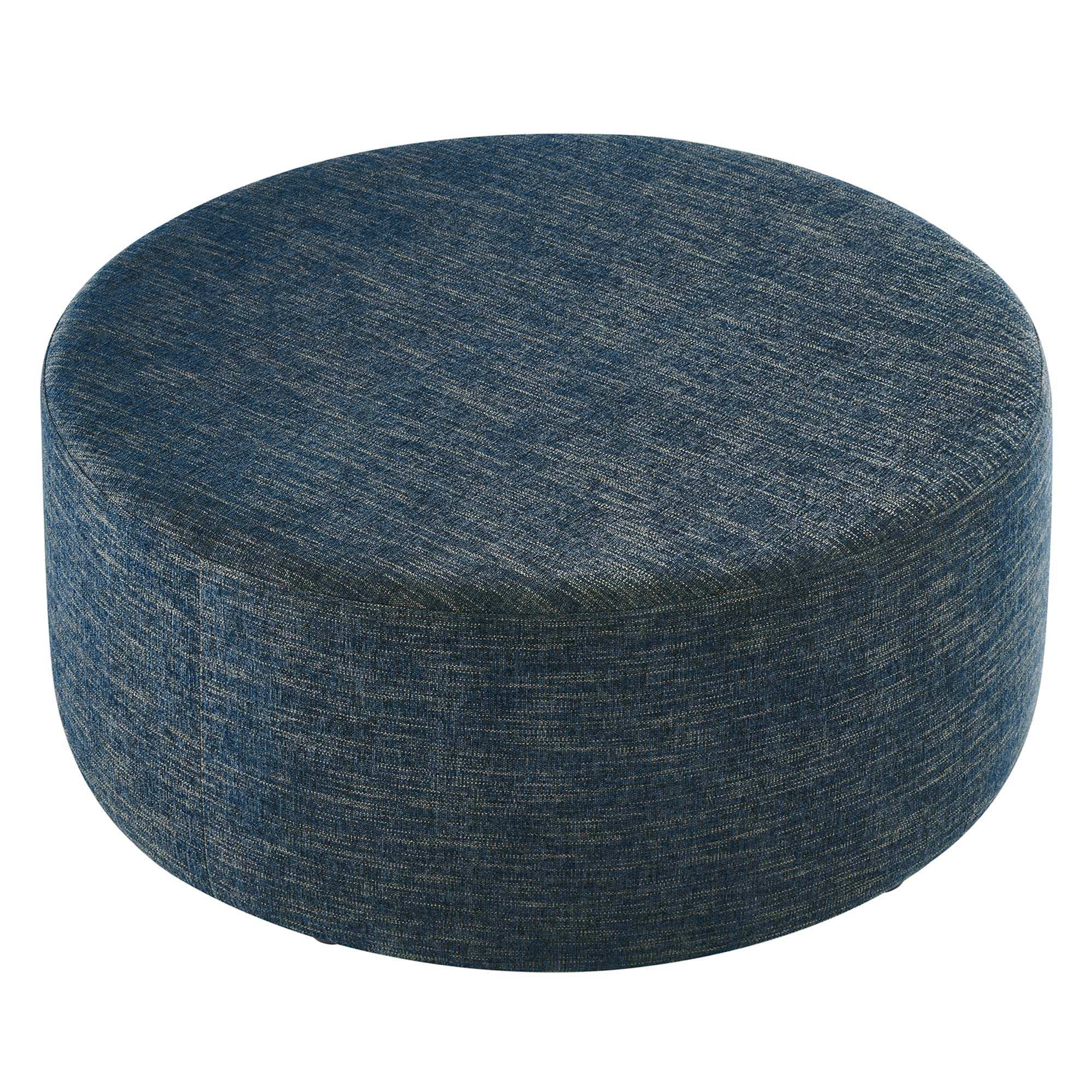 Callum Large 38" Round Woven Heathered Fabric Upholstered Ottoman by Modway - Best Buy Furniture