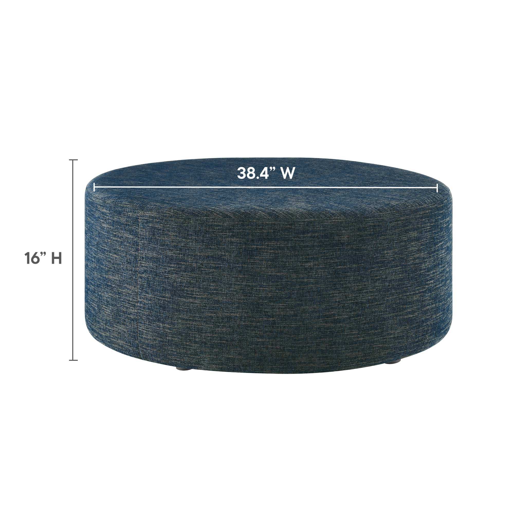 Callum Large 38" Round Woven Heathered Fabric Upholstered Ottoman by Modway - Best Buy Furniture