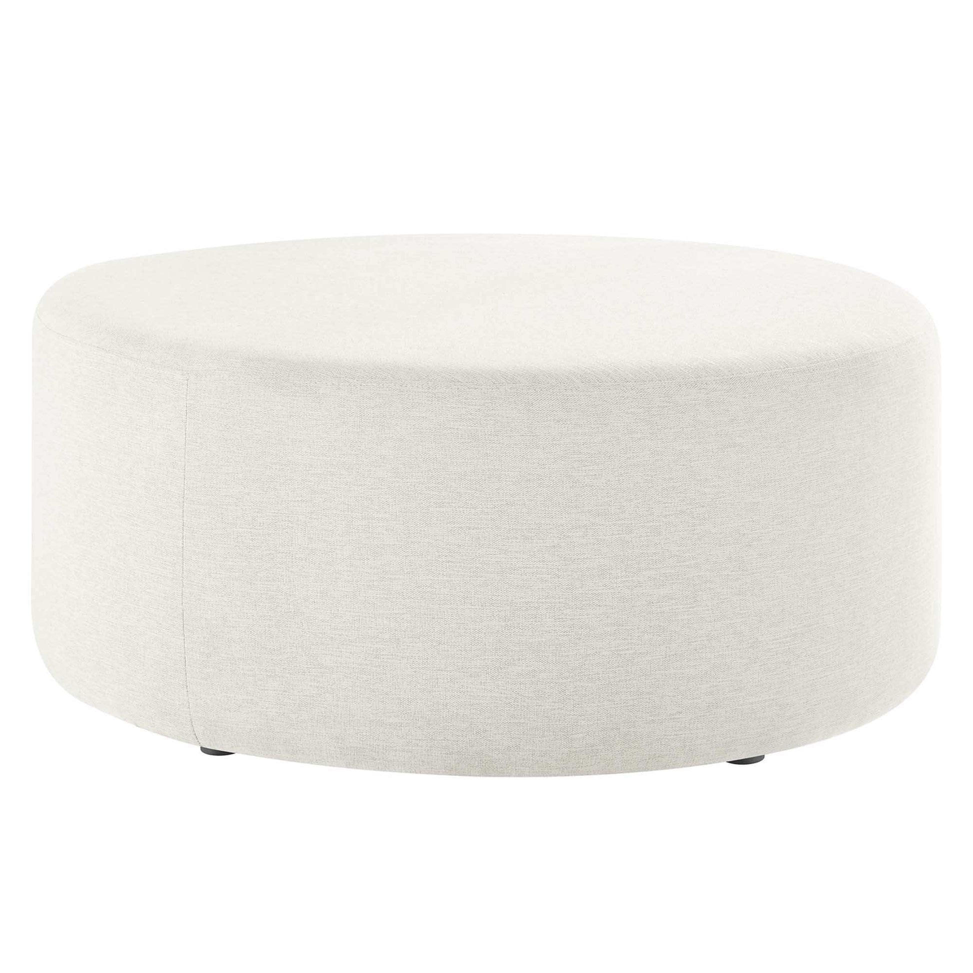 Callum Large 38" Round Woven Heathered Fabric Upholstered Ottoman by Modway - Best Buy Furniture
