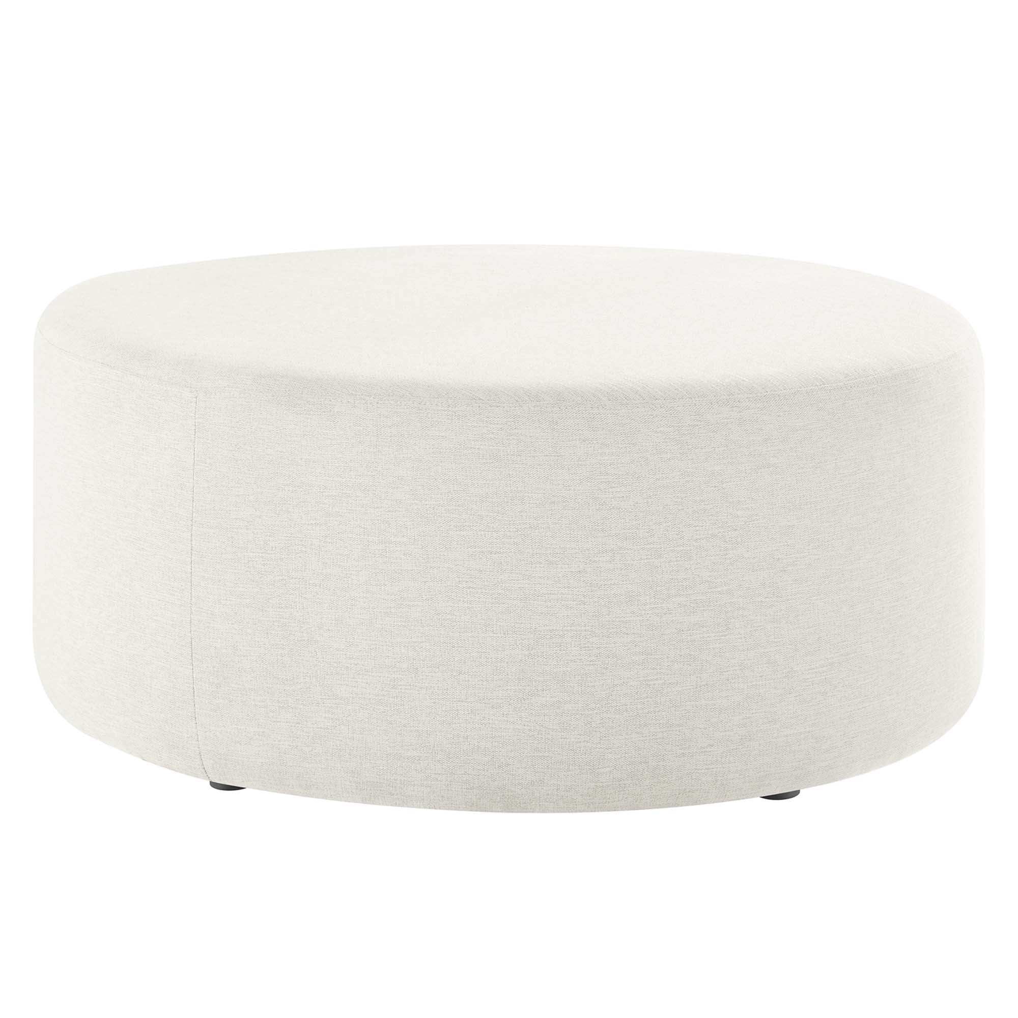 Callum Large 38" Round Woven Heathered Fabric Upholstered Ottoman by Modway - Best Buy Furniture