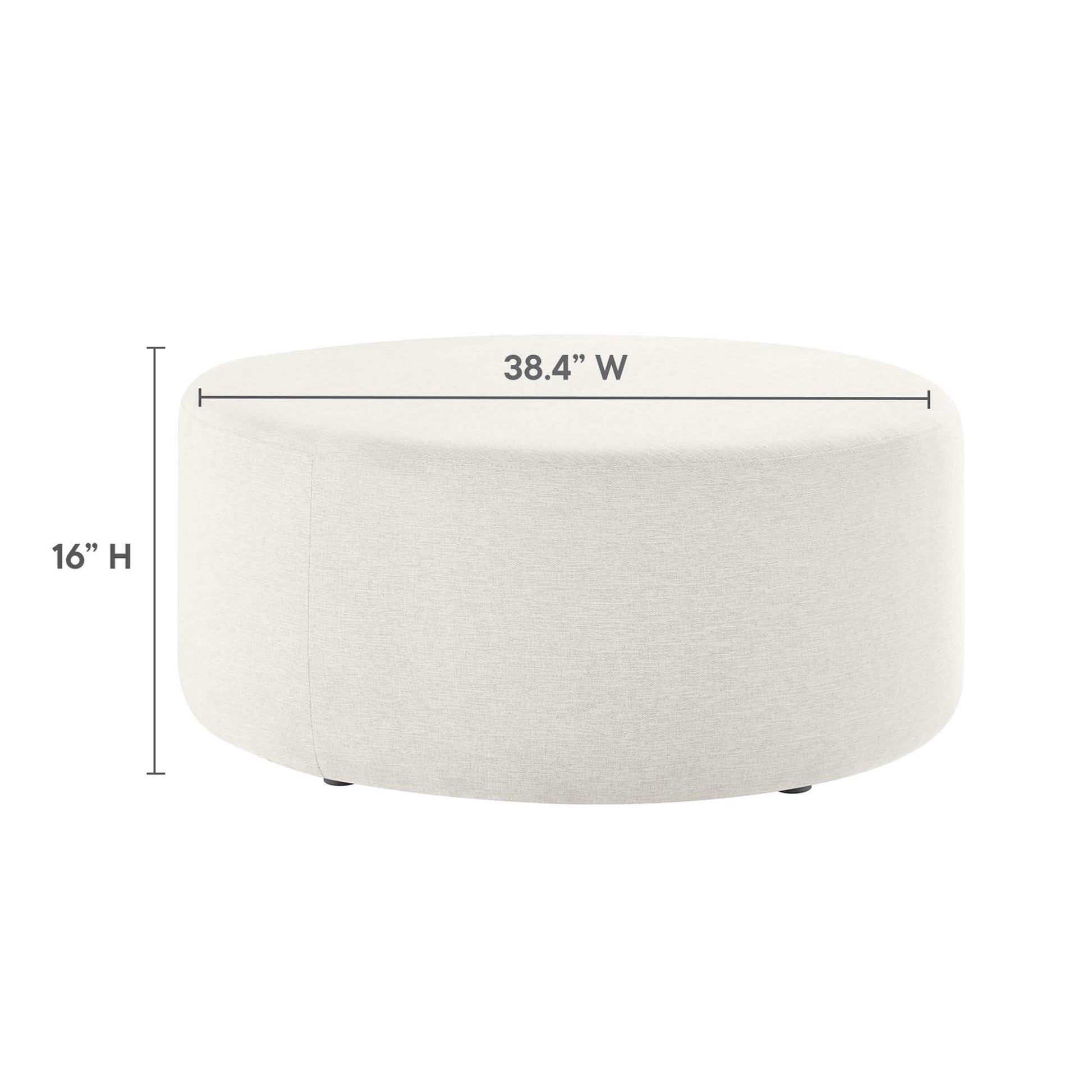 Callum Large 38" Round Woven Heathered Fabric Upholstered Ottoman by Modway - Best Buy Furniture