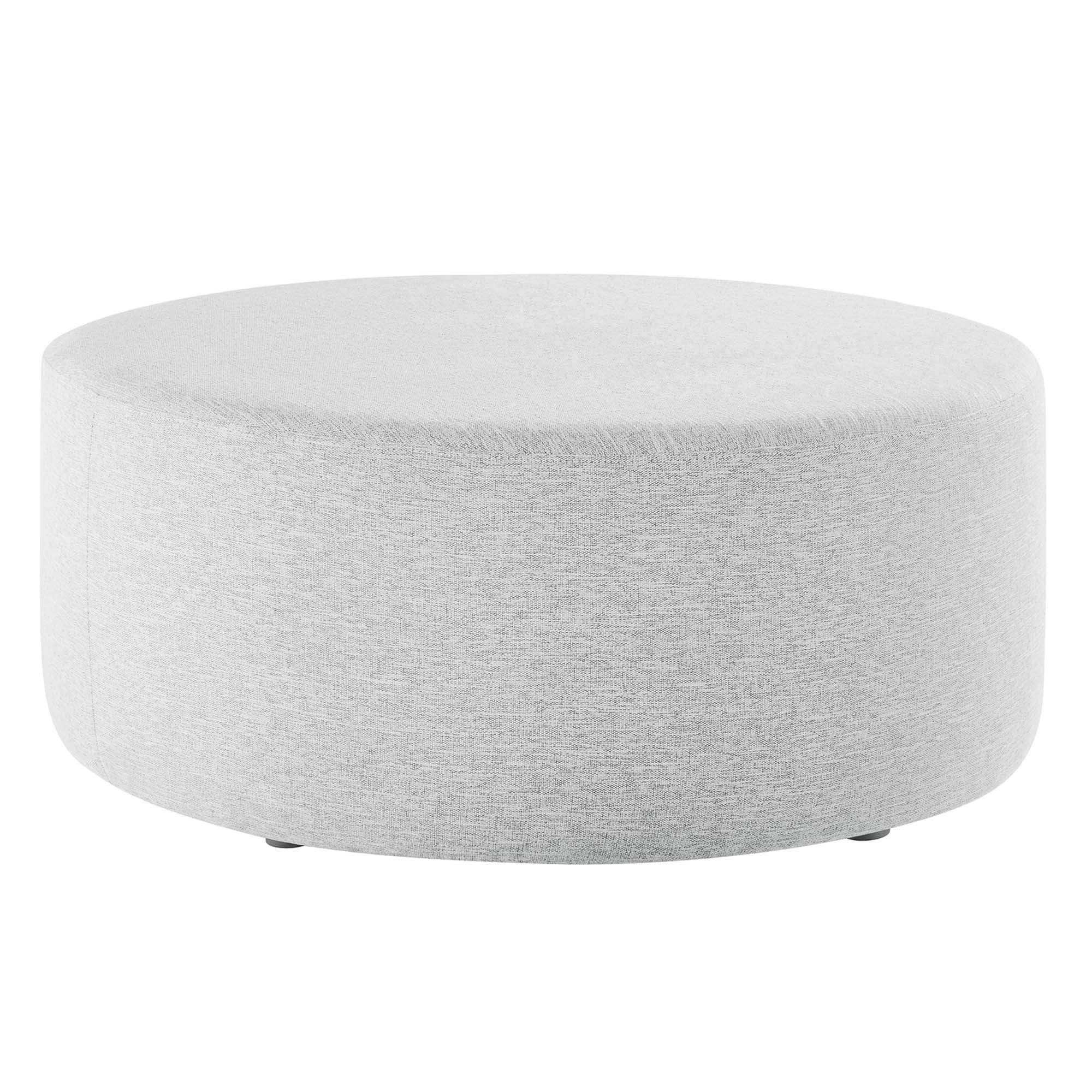 Callum Large 38" Round Woven Heathered Fabric Upholstered Ottoman by Modway - Best Buy Furniture