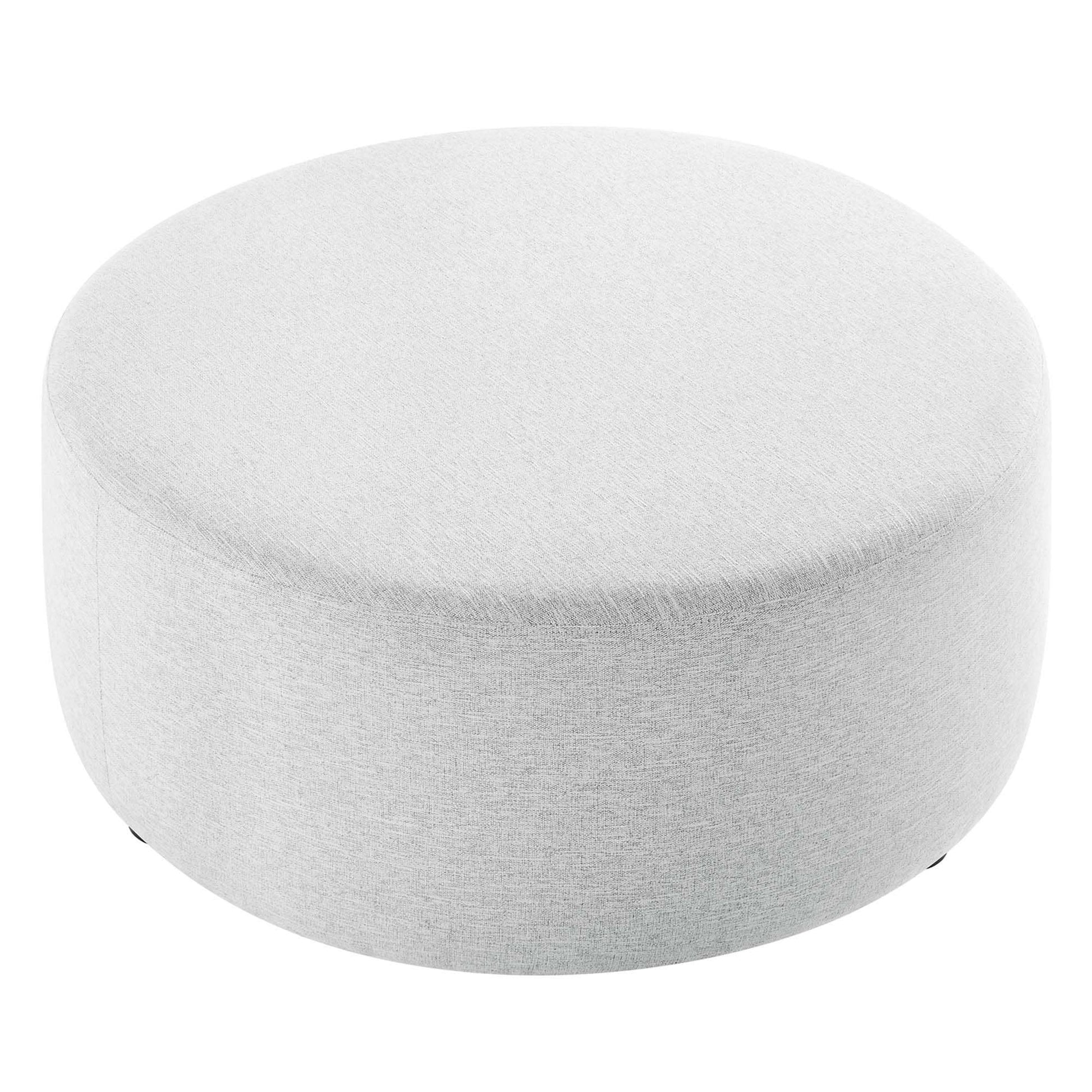Callum Large 38" Round Woven Heathered Fabric Upholstered Ottoman by Modway - Best Buy Furniture