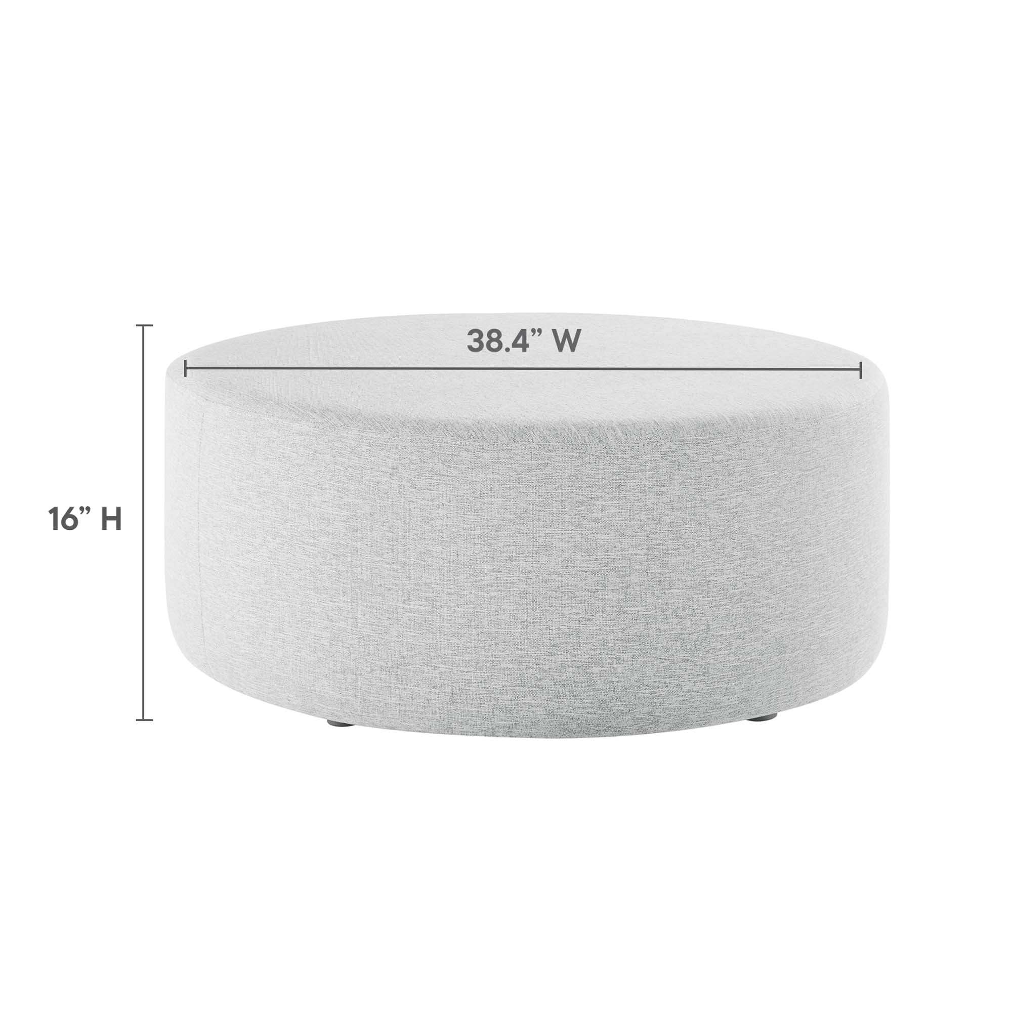 Callum Large 38" Round Woven Heathered Fabric Upholstered Ottoman by Modway - Best Buy Furniture