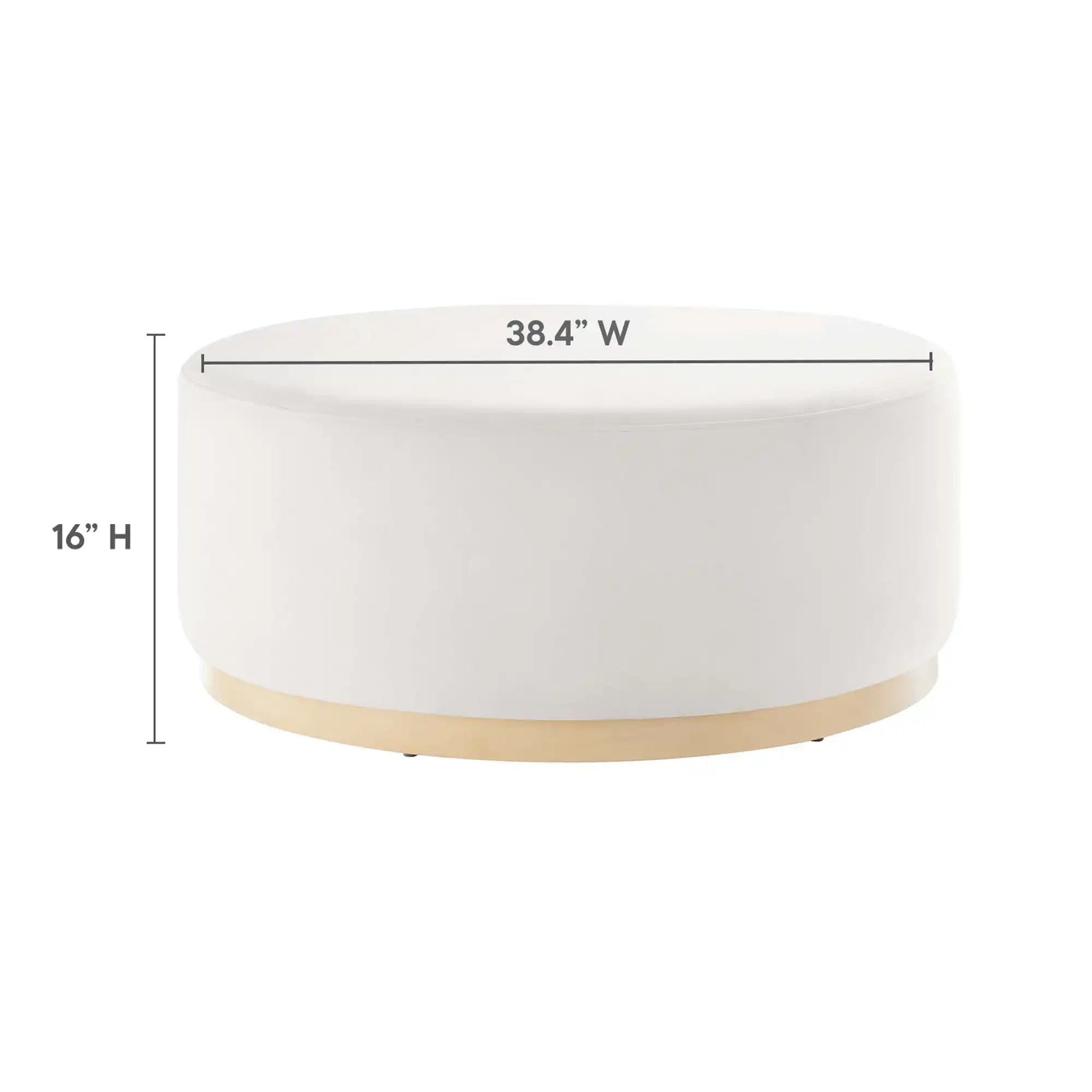 Tilden Large 38" Round Performance Velvet Upholstered Ottoman by Modway - Best Buy Furniture