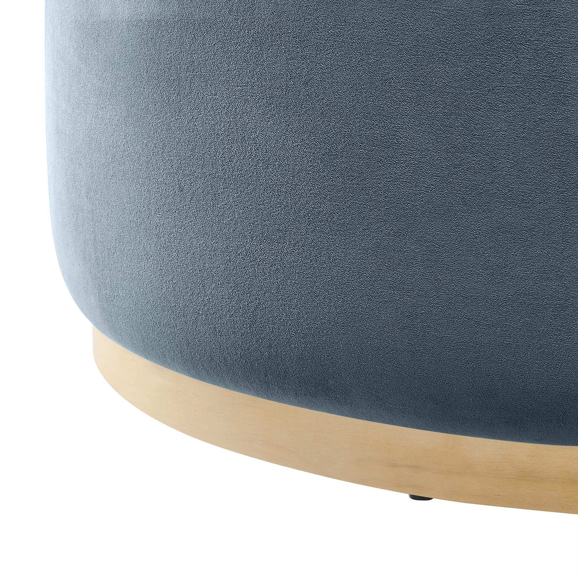 Tilden Large 38" Round Performance Velvet Upholstered Ottoman by Modway - Best Buy Furniture