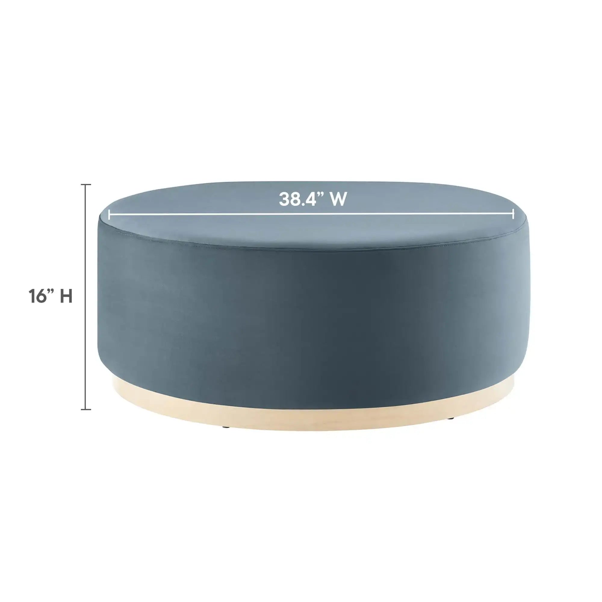 Tilden Large 38" Round Performance Velvet Upholstered Ottoman by Modway - Best Buy Furniture