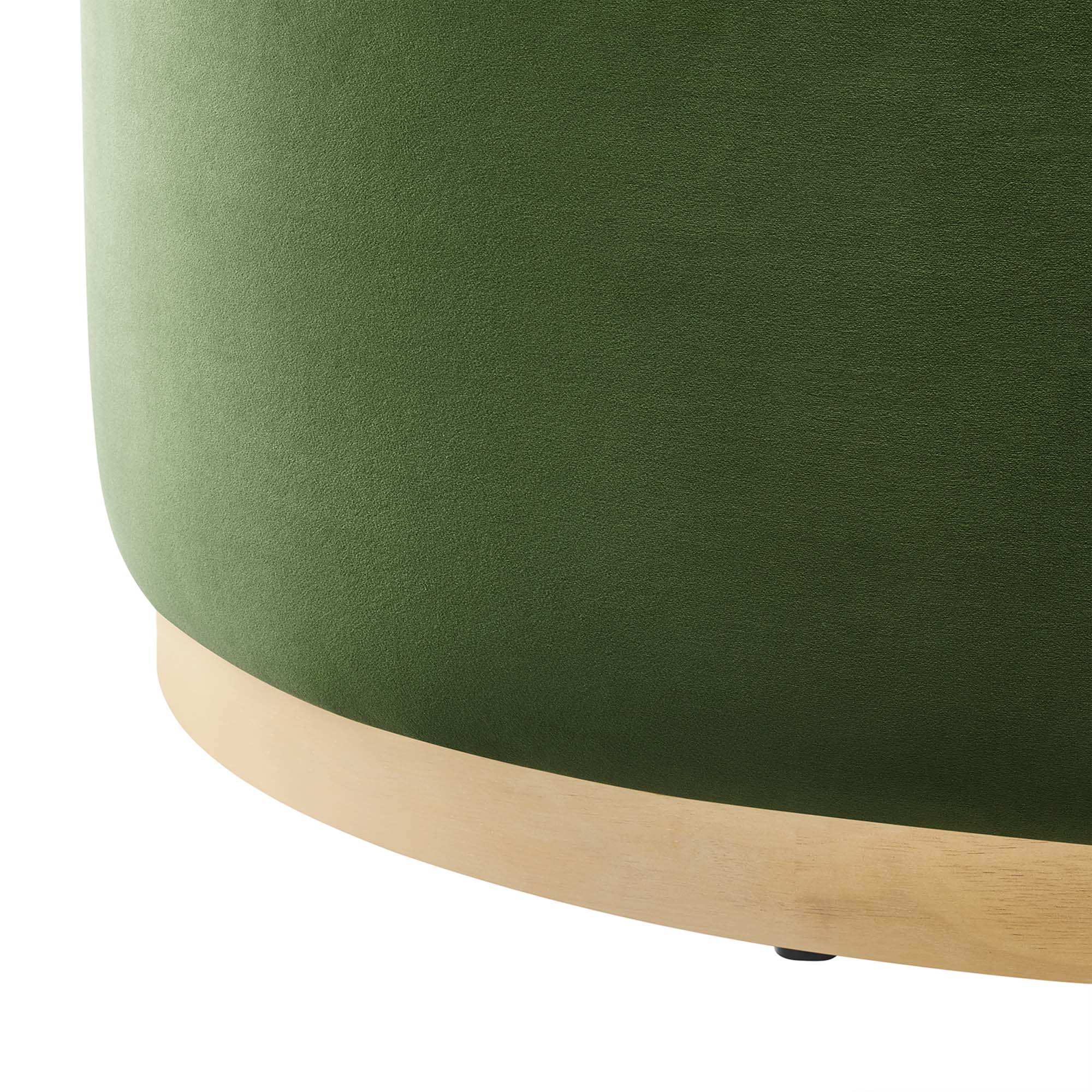 Tilden Large 38" Round Performance Velvet Upholstered Ottoman by Modway - Best Buy Furniture
