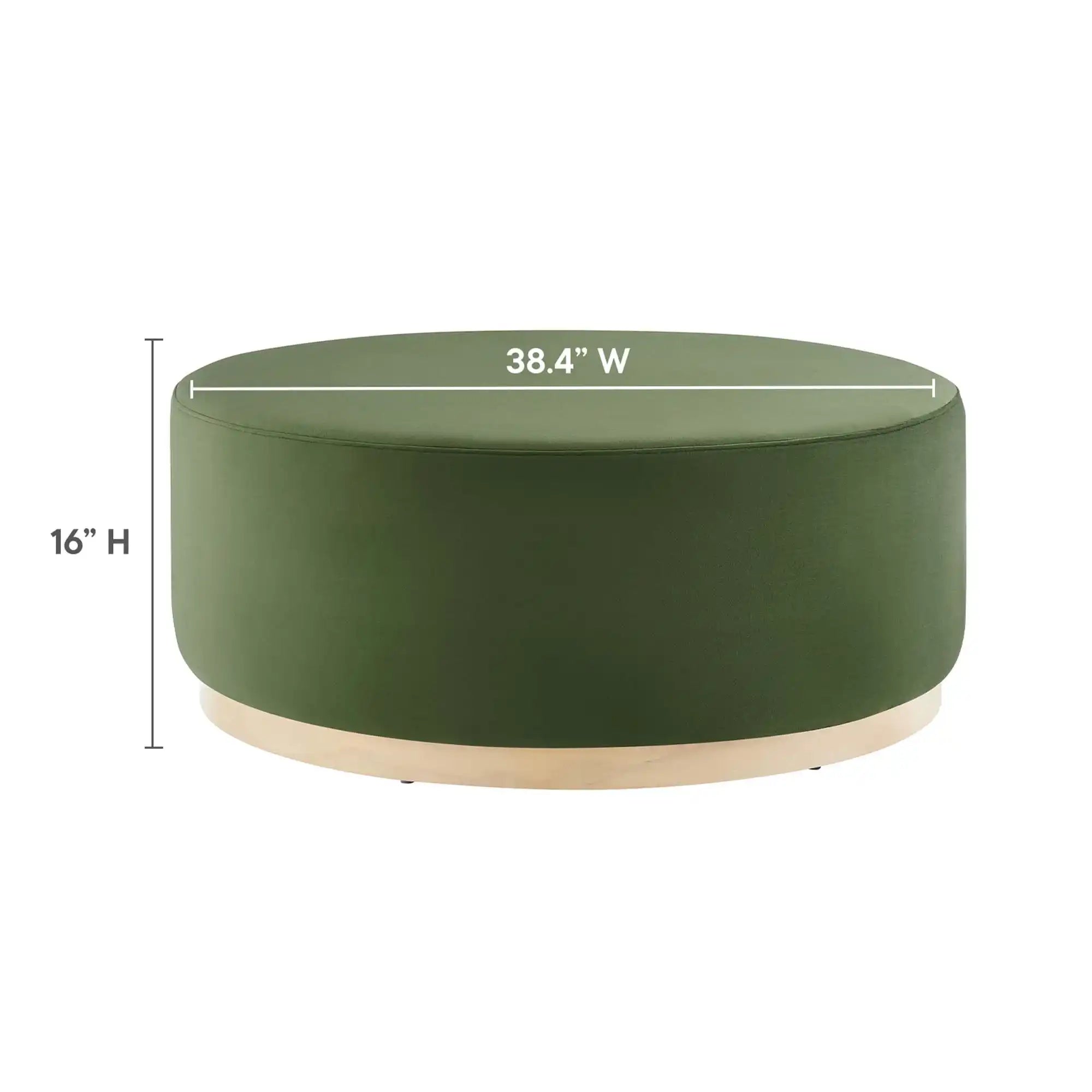 Tilden Large 38" Round Performance Velvet Upholstered Ottoman by Modway - Best Buy Furniture