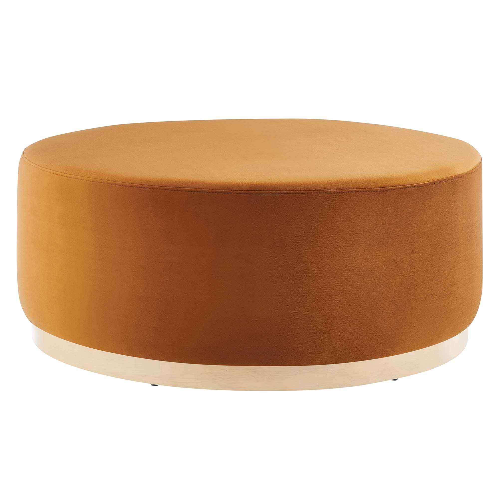 Tilden Large 38" Round Performance Velvet Upholstered Ottoman by Modway - Best Buy Furniture