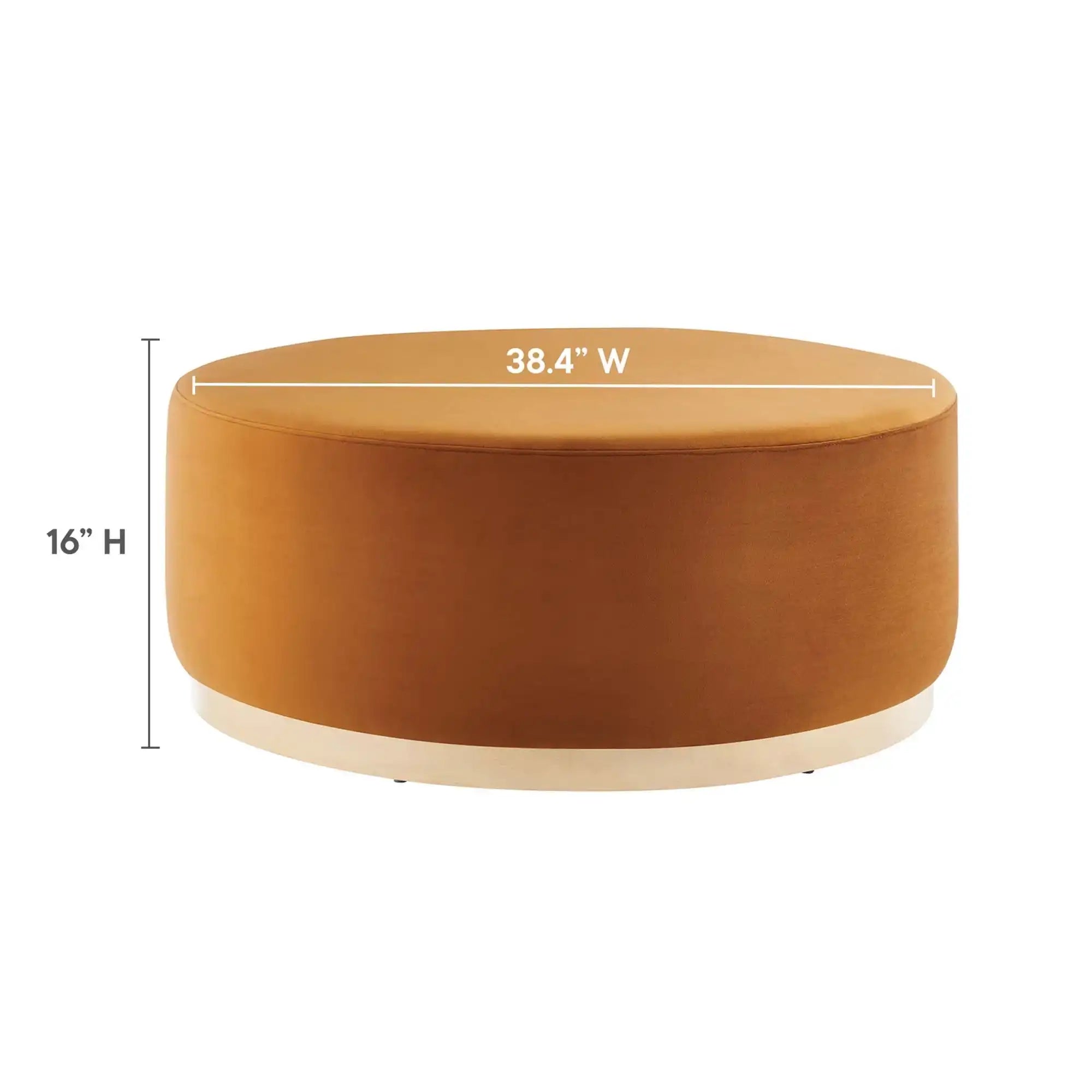 Tilden Large 38" Round Performance Velvet Upholstered Ottoman by Modway - Best Buy Furniture