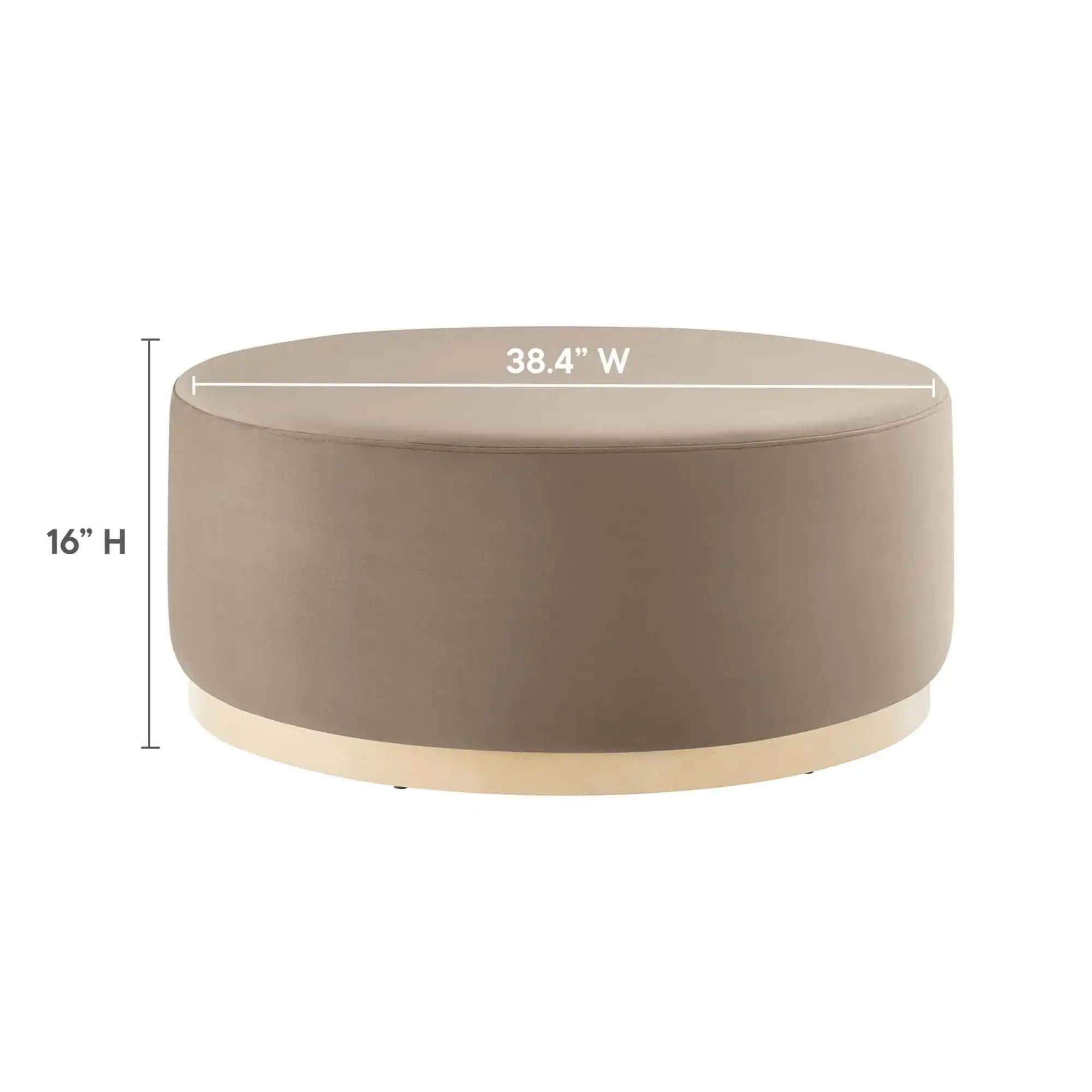 Tilden Large 38" Round Performance Velvet Upholstered Ottoman by Modway - Best Buy Furniture