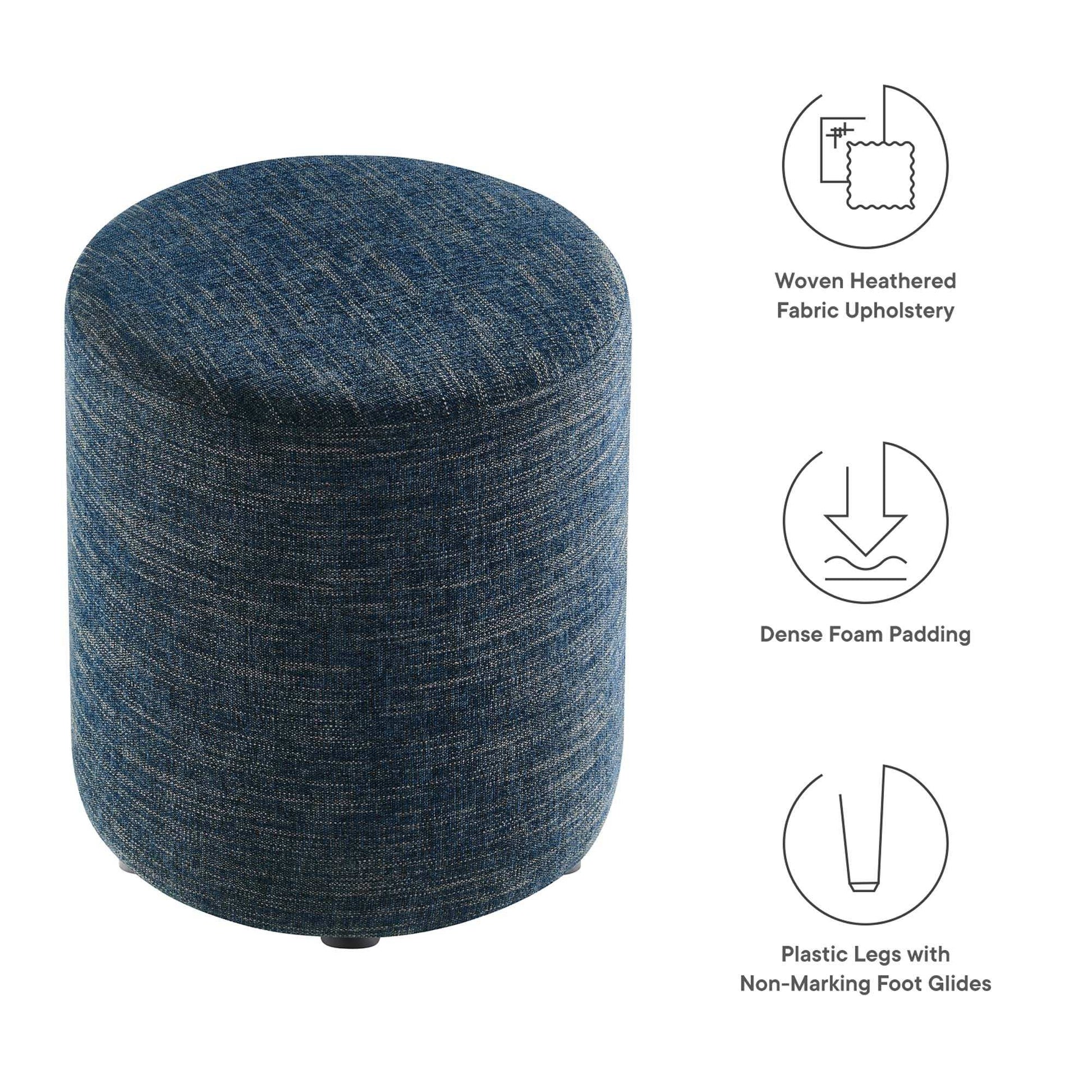 Callum 16" Round Woven Heathered Fabric Upholstered Ottoman by Modway - Best Buy Furniture