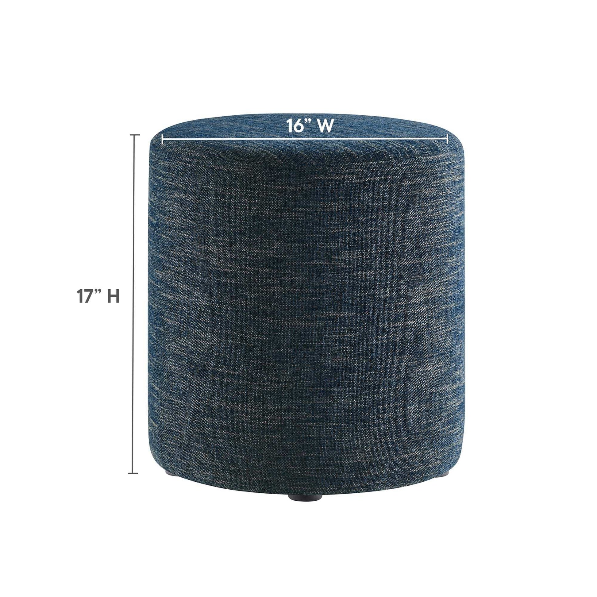 Callum 16" Round Woven Heathered Fabric Upholstered Ottoman by Modway - Best Buy Furniture
