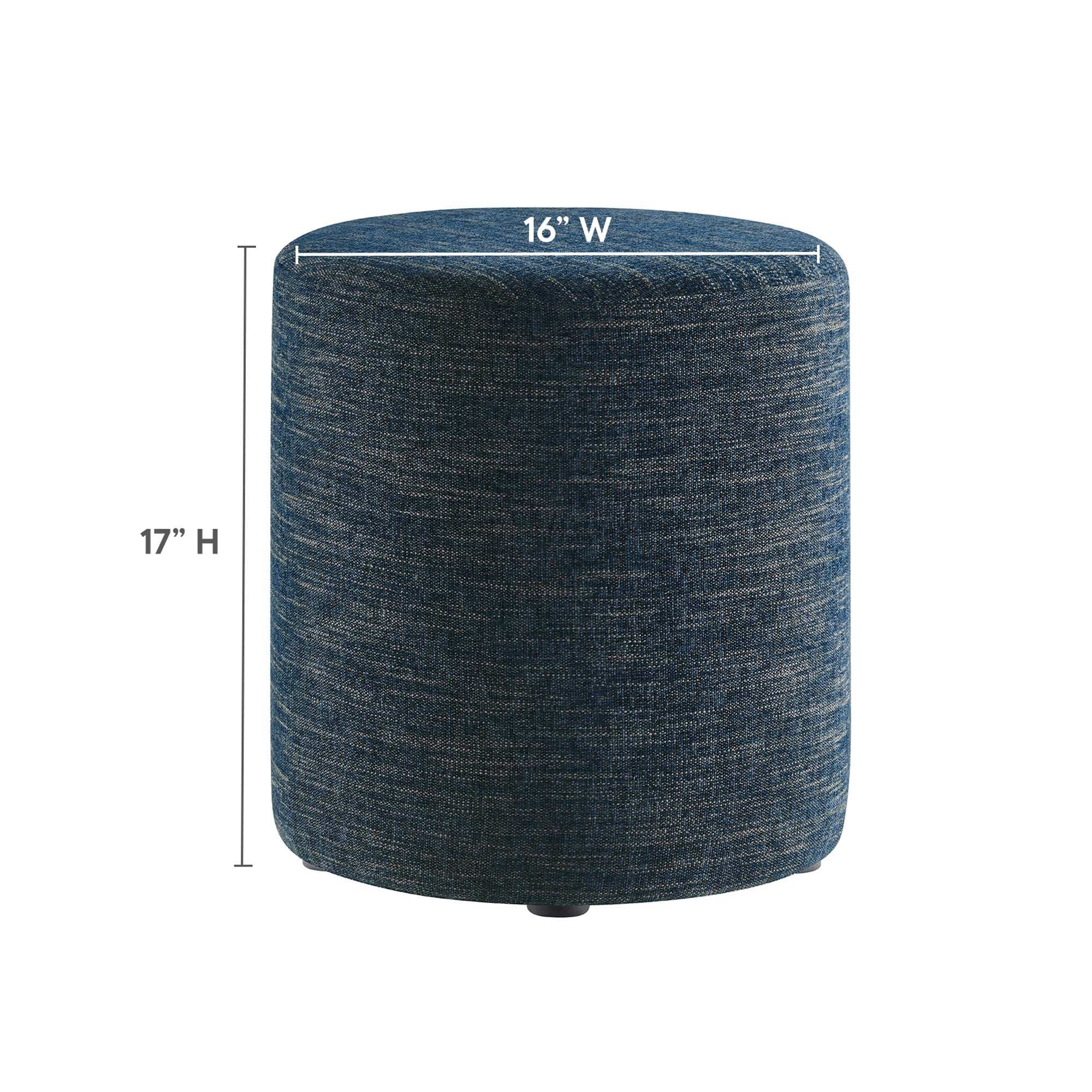 Callum 16" Round Woven Heathered Fabric Upholstered Ottoman by Modway - Best Buy Furniture