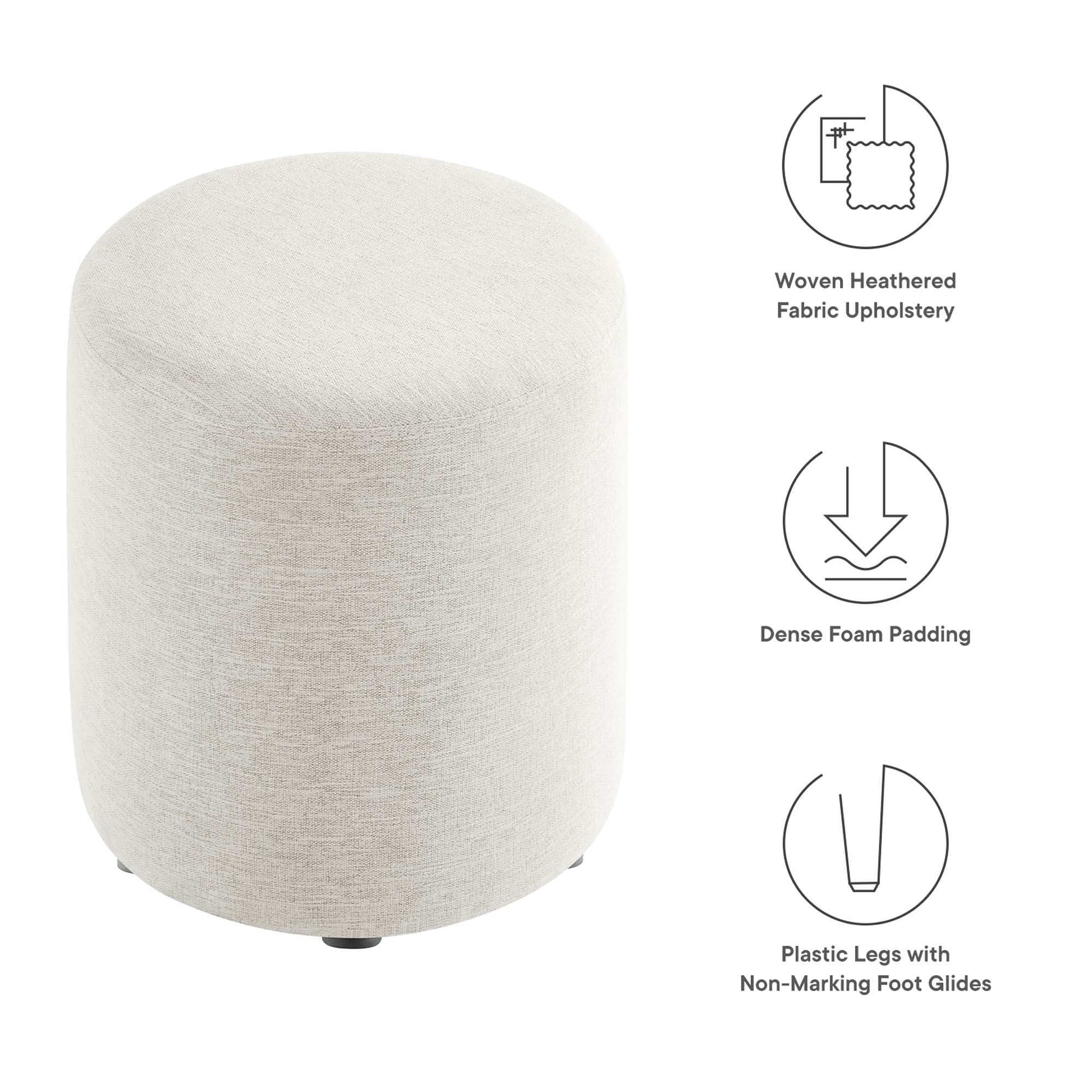 Callum 16" Round Woven Heathered Fabric Upholstered Ottoman by Modway - Best Buy Furniture
