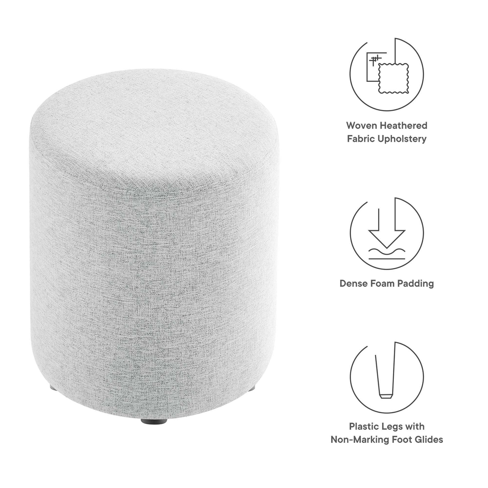 Callum 16" Round Woven Heathered Fabric Upholstered Ottoman by Modway - Best Buy Furniture