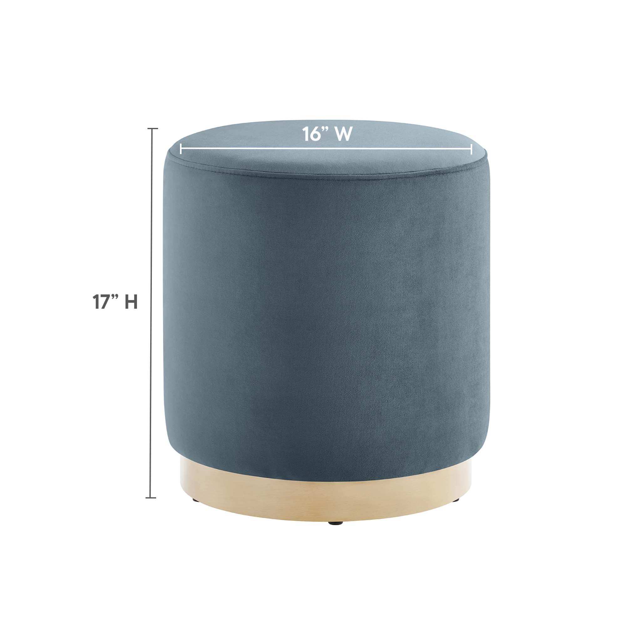 Tilden 16" Round Performance Velvet Upholstered Ottoman by Modway - Best Buy Furniture