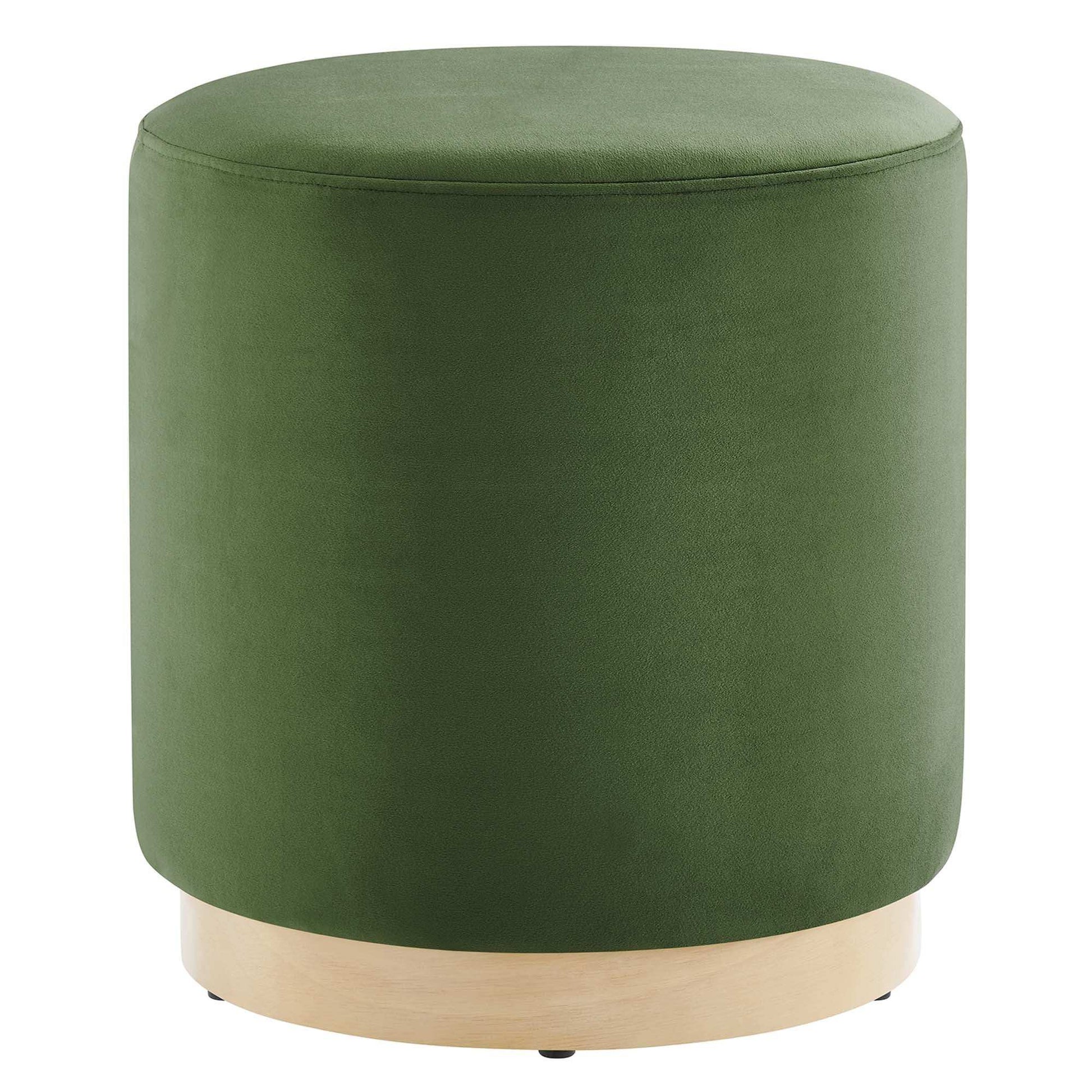 Tilden 16" Round Performance Velvet Upholstered Ottoman by Modway - Best Buy Furniture