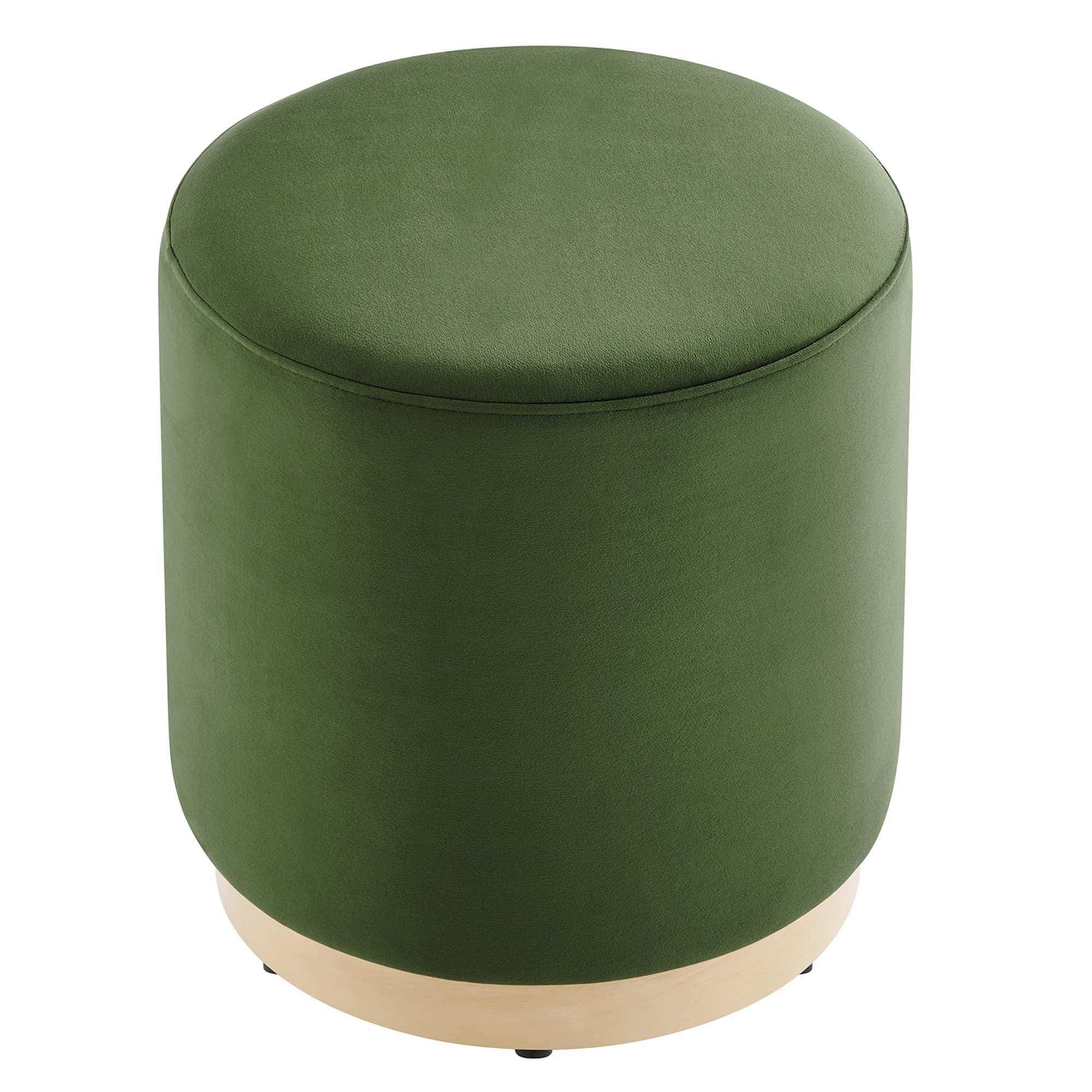 Tilden 16" Round Performance Velvet Upholstered Ottoman by Modway - Best Buy Furniture