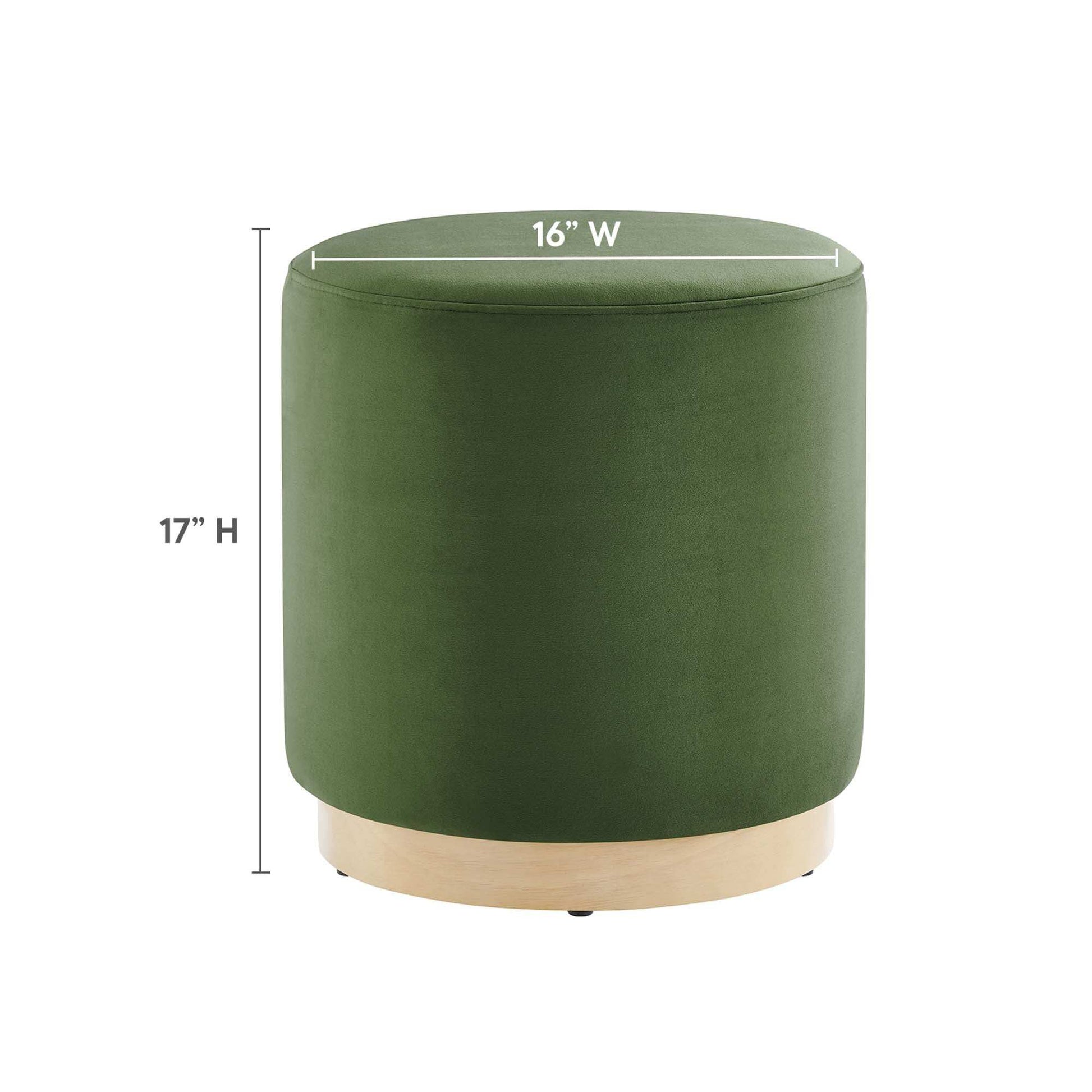 Tilden 16" Round Performance Velvet Upholstered Ottoman by Modway - Best Buy Furniture