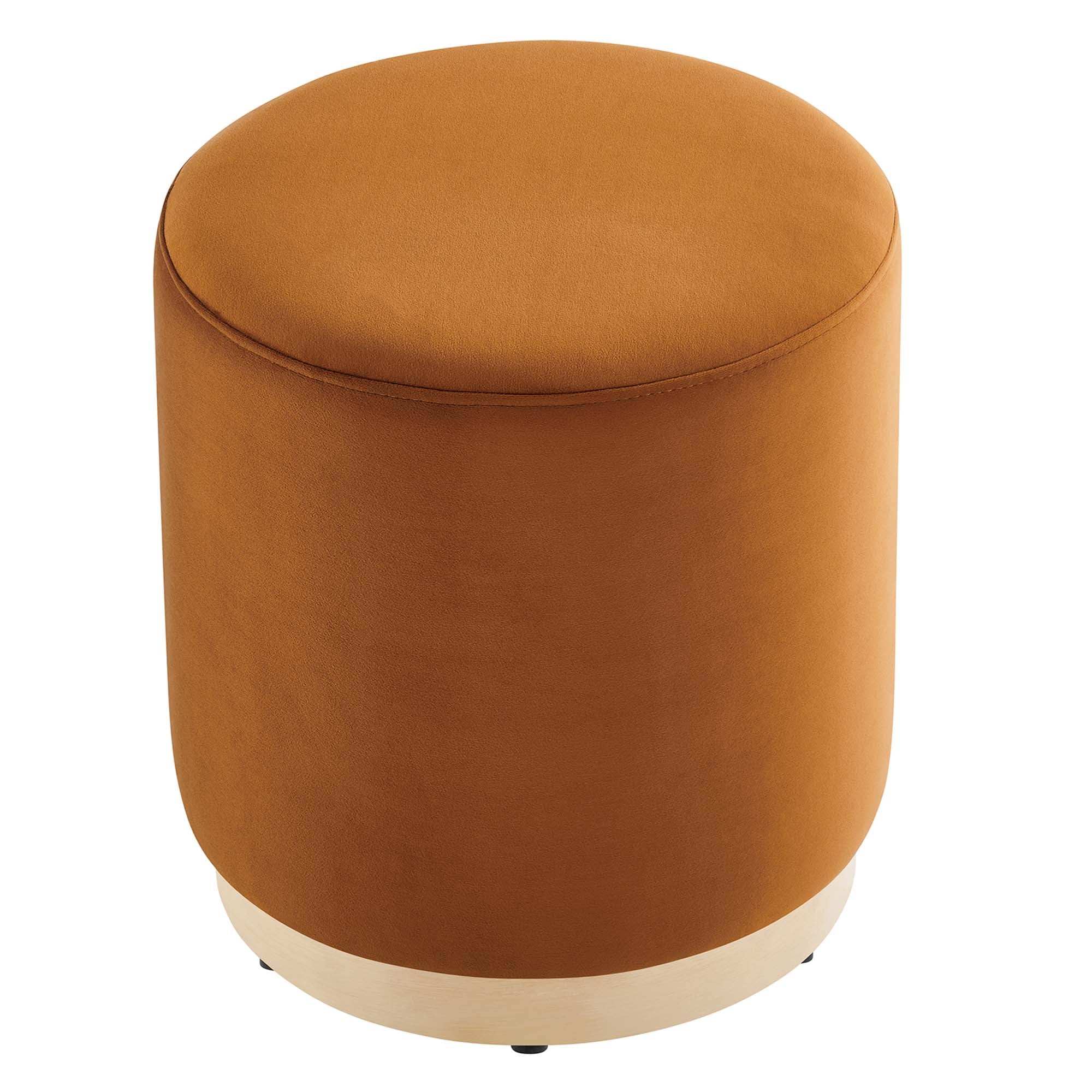 Tilden 16" Round Performance Velvet Upholstered Ottoman by Modway - Best Buy Furniture