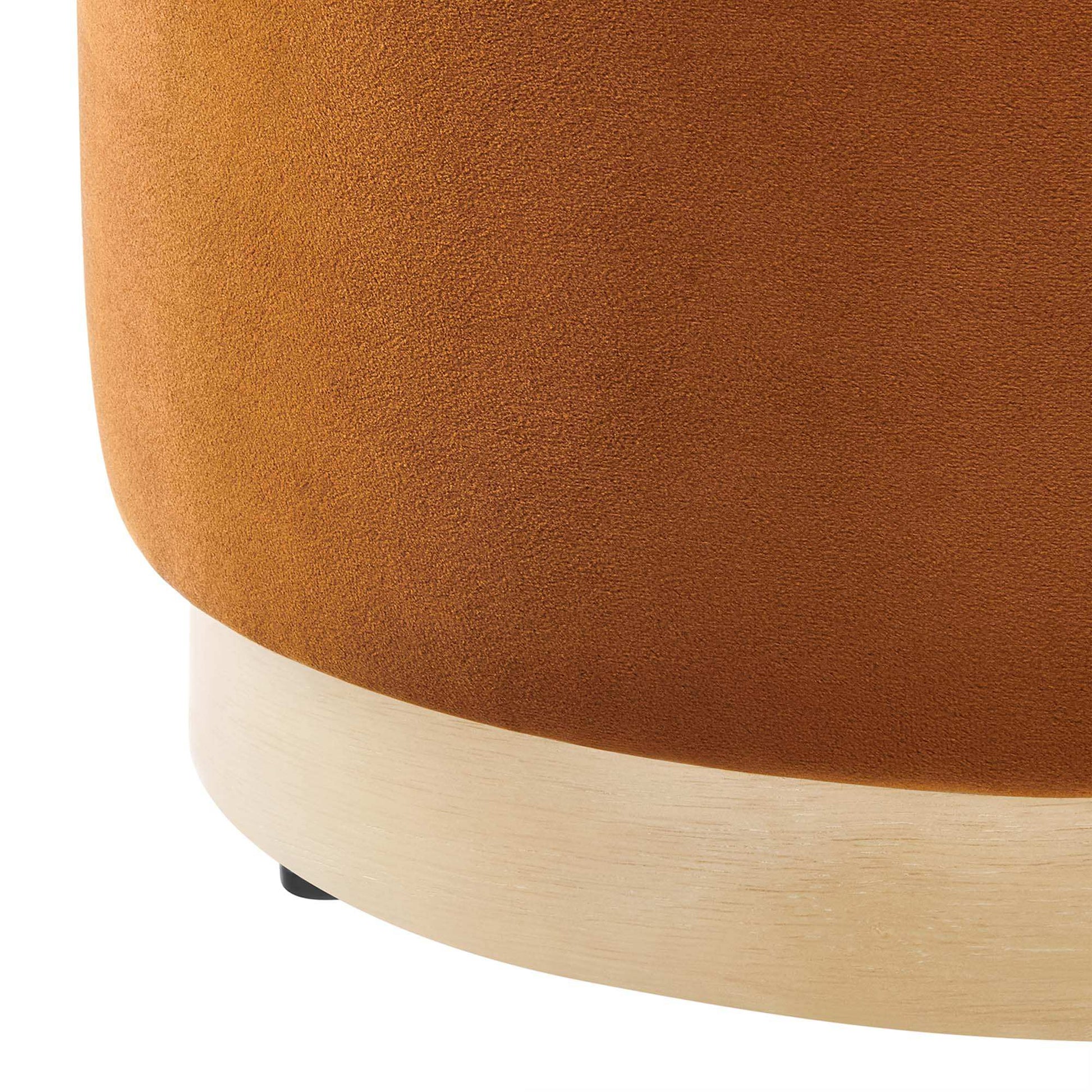Tilden 16" Round Performance Velvet Upholstered Ottoman by Modway - Best Buy Furniture