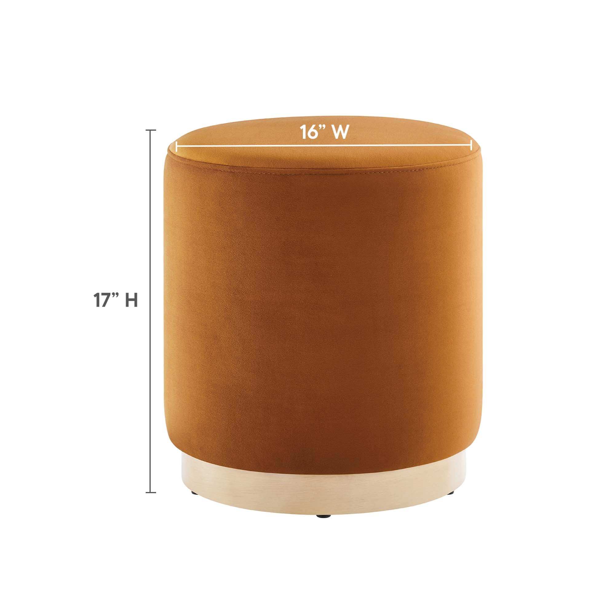 Tilden 16" Round Performance Velvet Upholstered Ottoman by Modway - Best Buy Furniture