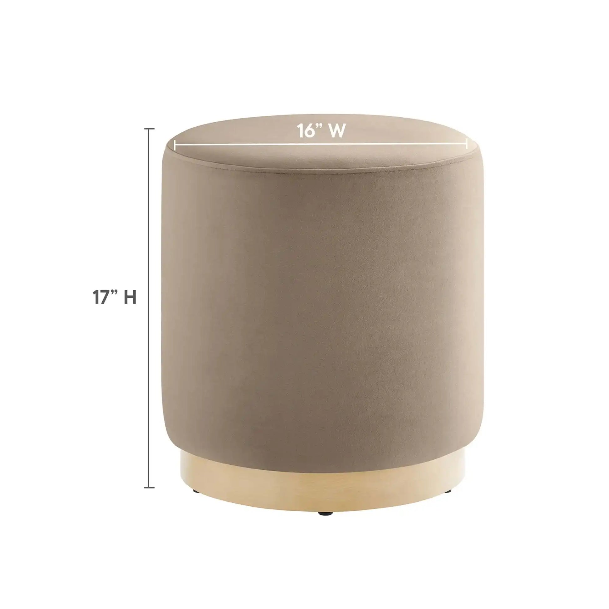 Tilden 16" Round Performance Velvet Upholstered Ottoman by Modway - Best Buy Furniture