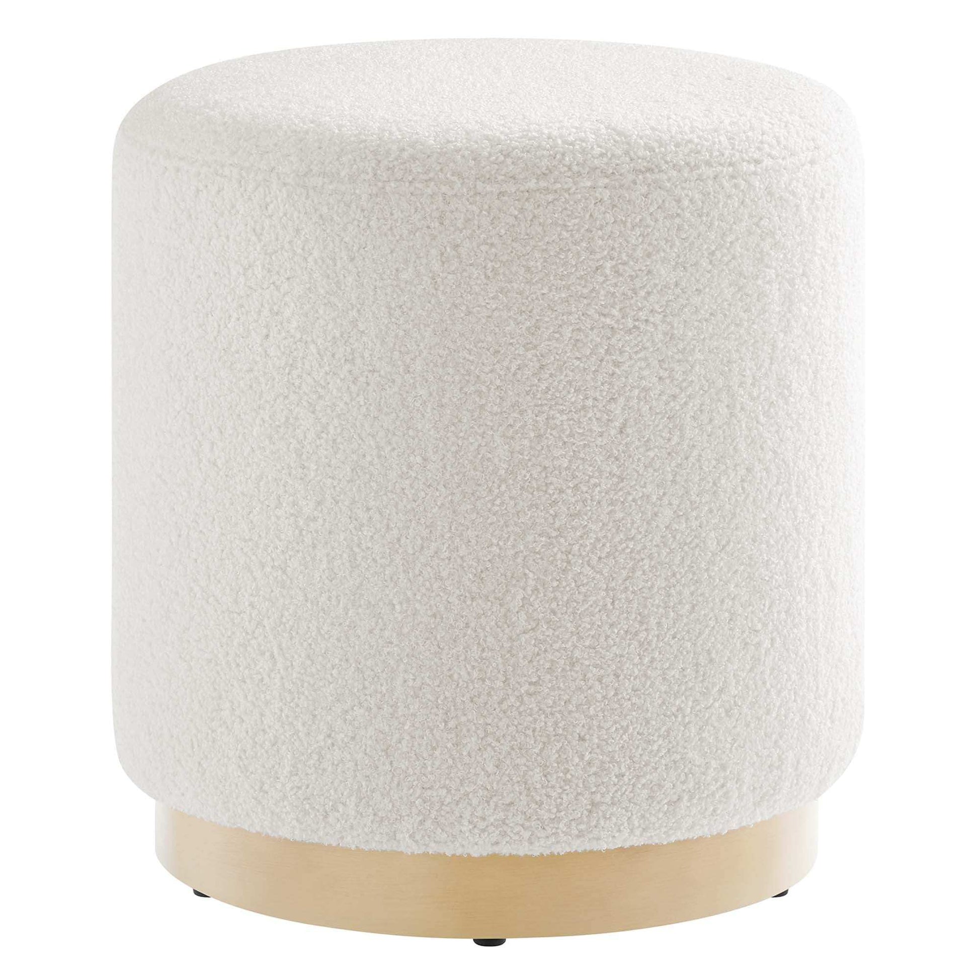 Tilden 16" Round Sherpa Upholstered Ottoman by Modway - Best Buy Furniture