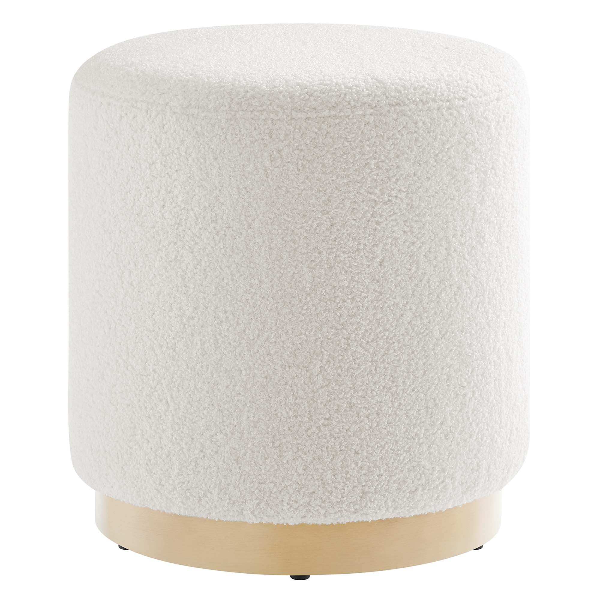 Tilden 16" Round Sherpa Upholstered Ottoman by Modway - Best Buy Furniture