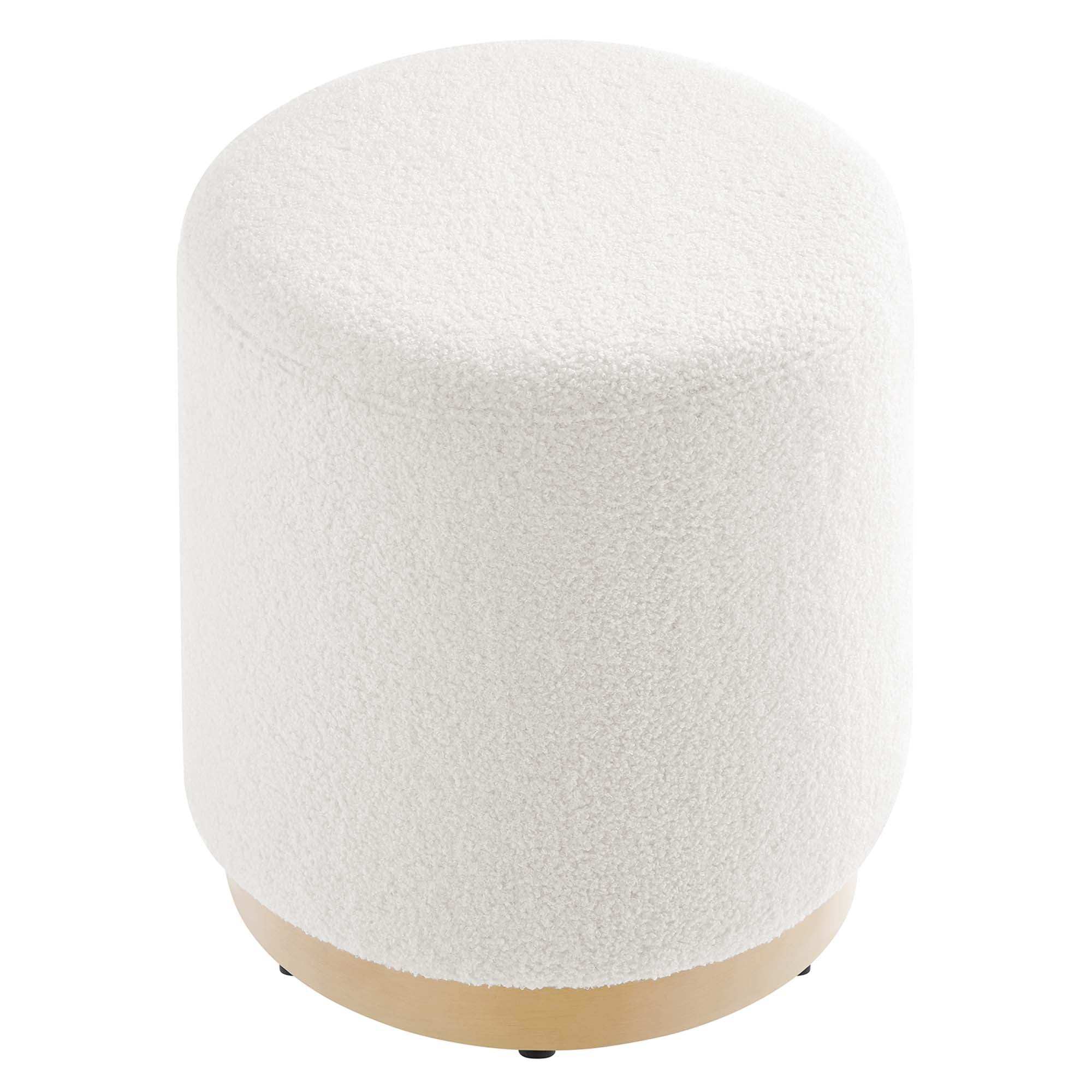 Tilden 16" Round Sherpa Upholstered Ottoman by Modway - Best Buy Furniture