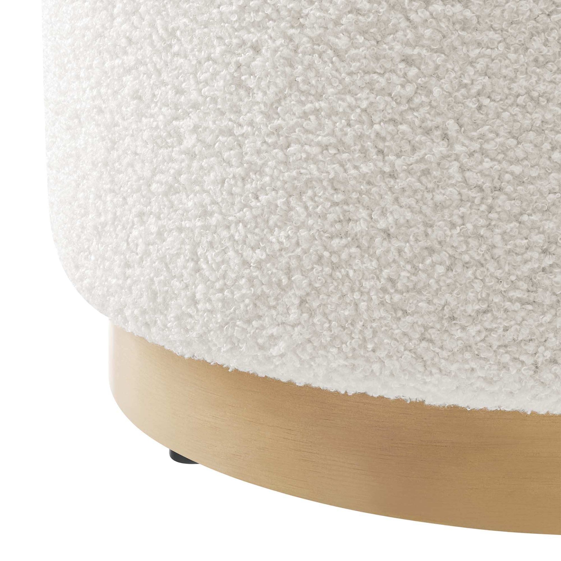Tilden 16" Round Sherpa Upholstered Ottoman by Modway - Best Buy Furniture