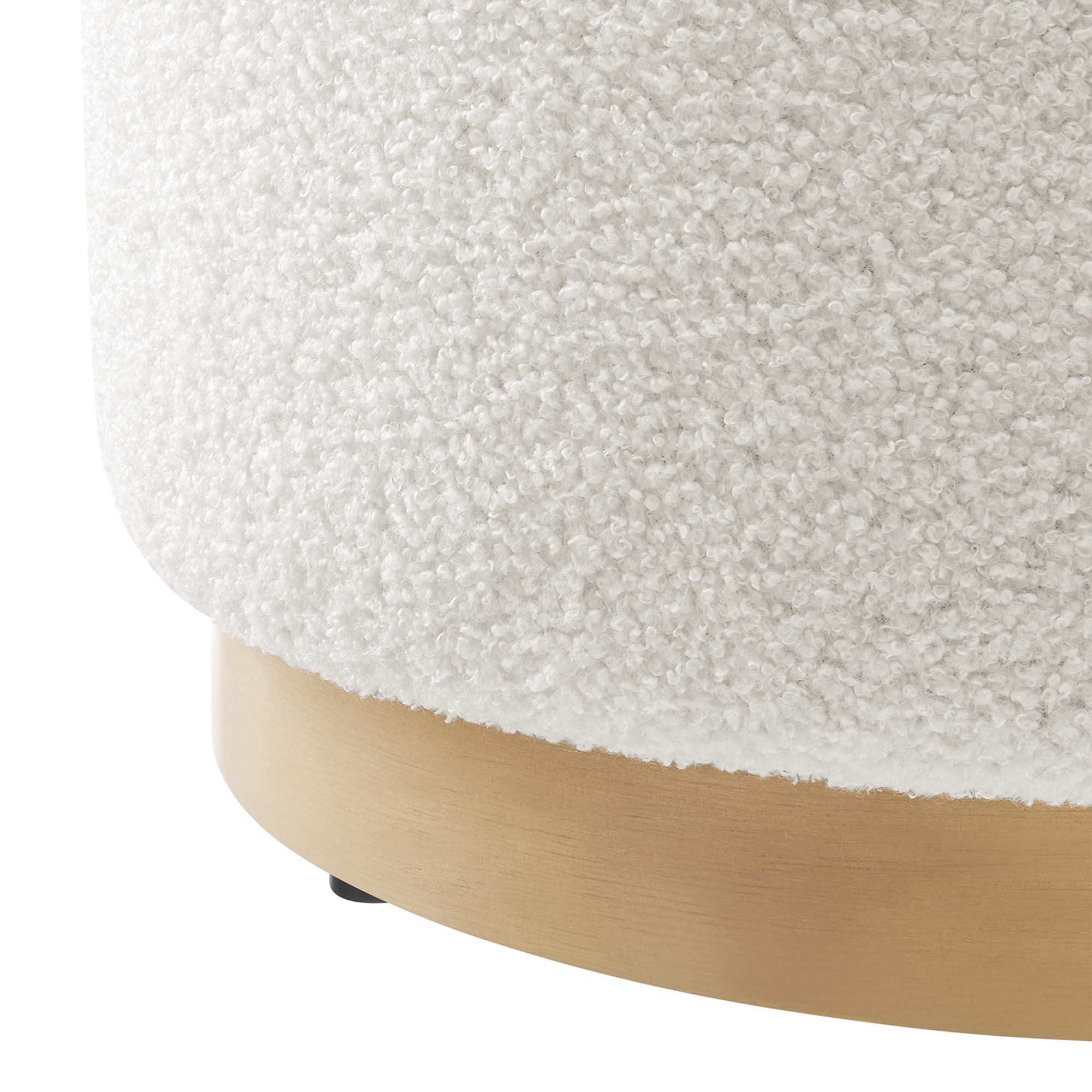 Tilden 16" Round Sherpa Upholstered Ottoman by Modway - Best Buy Furniture