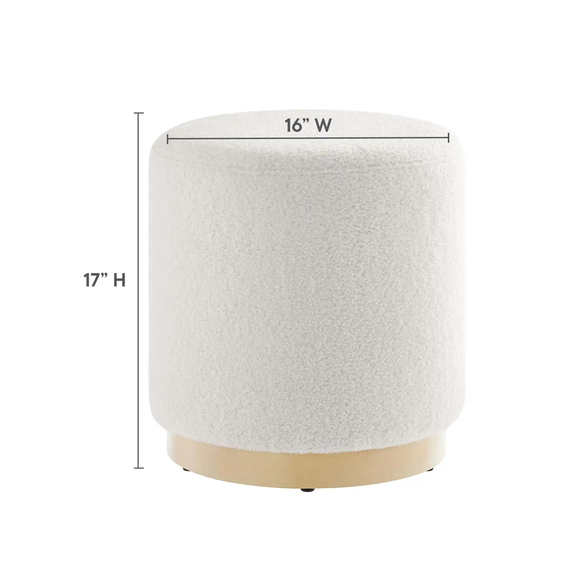 Tilden 16" Round Sherpa Upholstered Ottoman by Modway - Best Buy Furniture